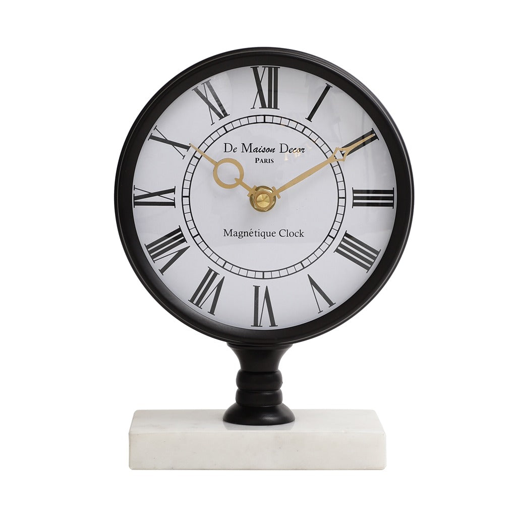 Seraphic Marble Timepiece in black