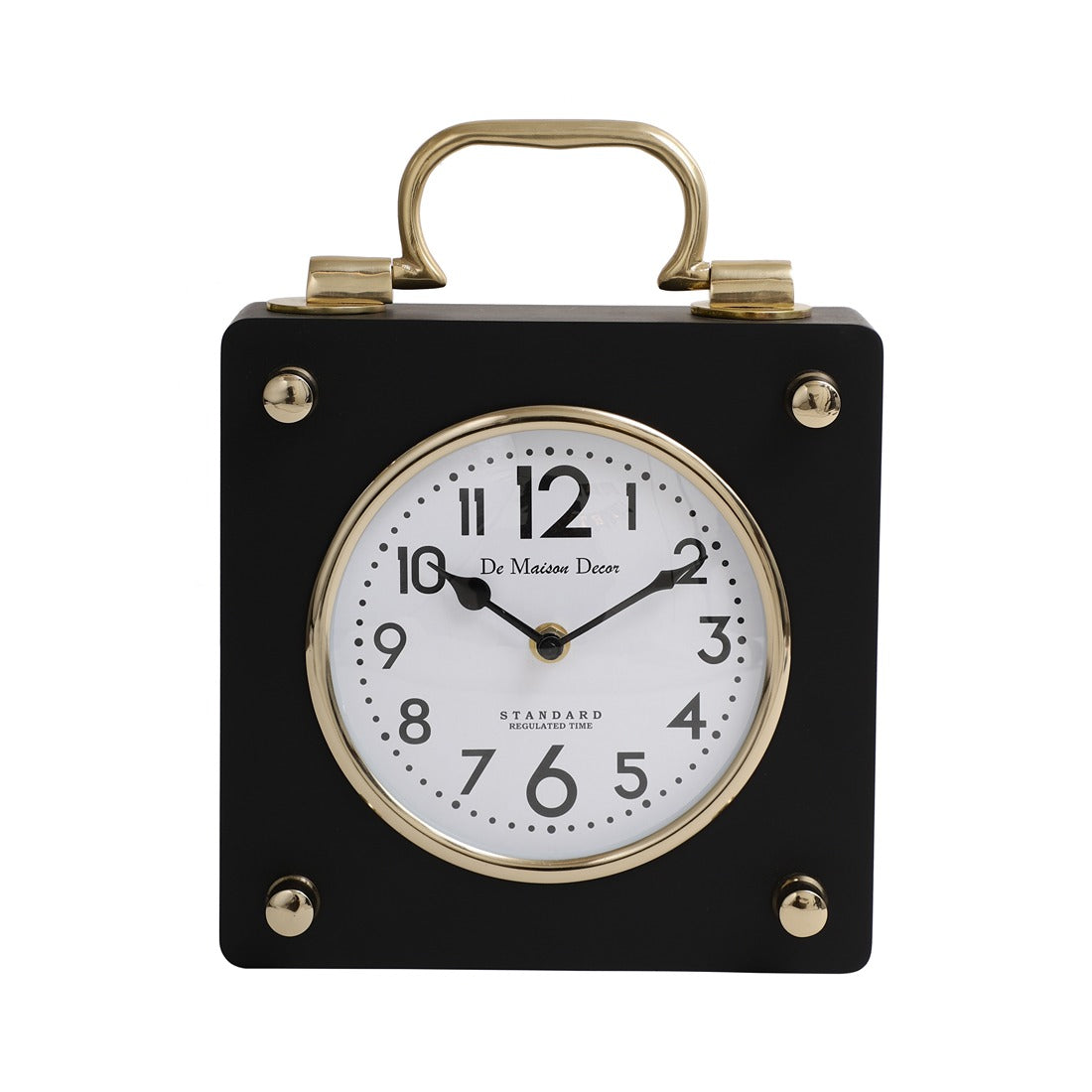Cube Keeper clock in black & Gold