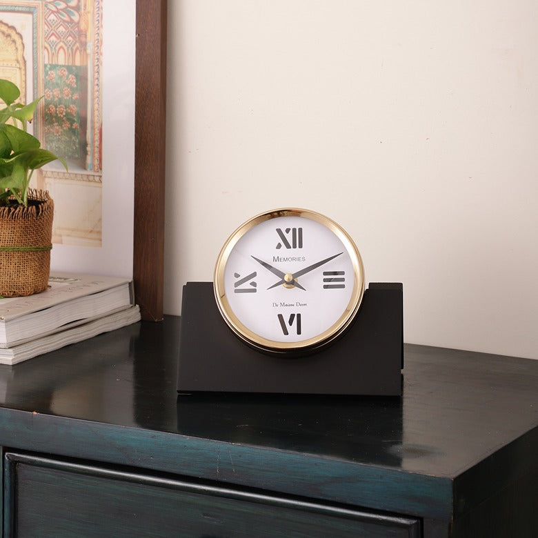 Varner Table clock in Gold Black