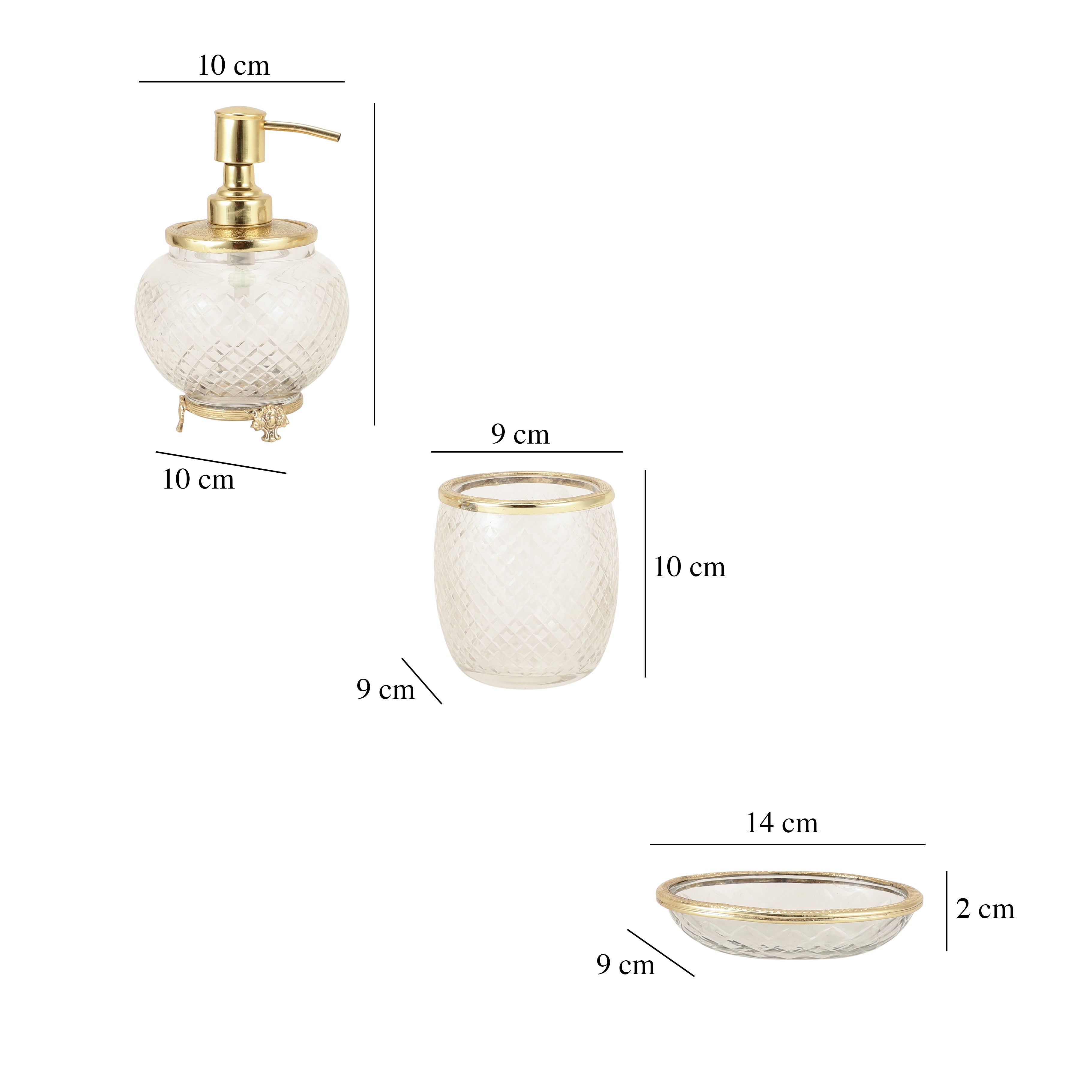 Ava crystal cut bathroom set