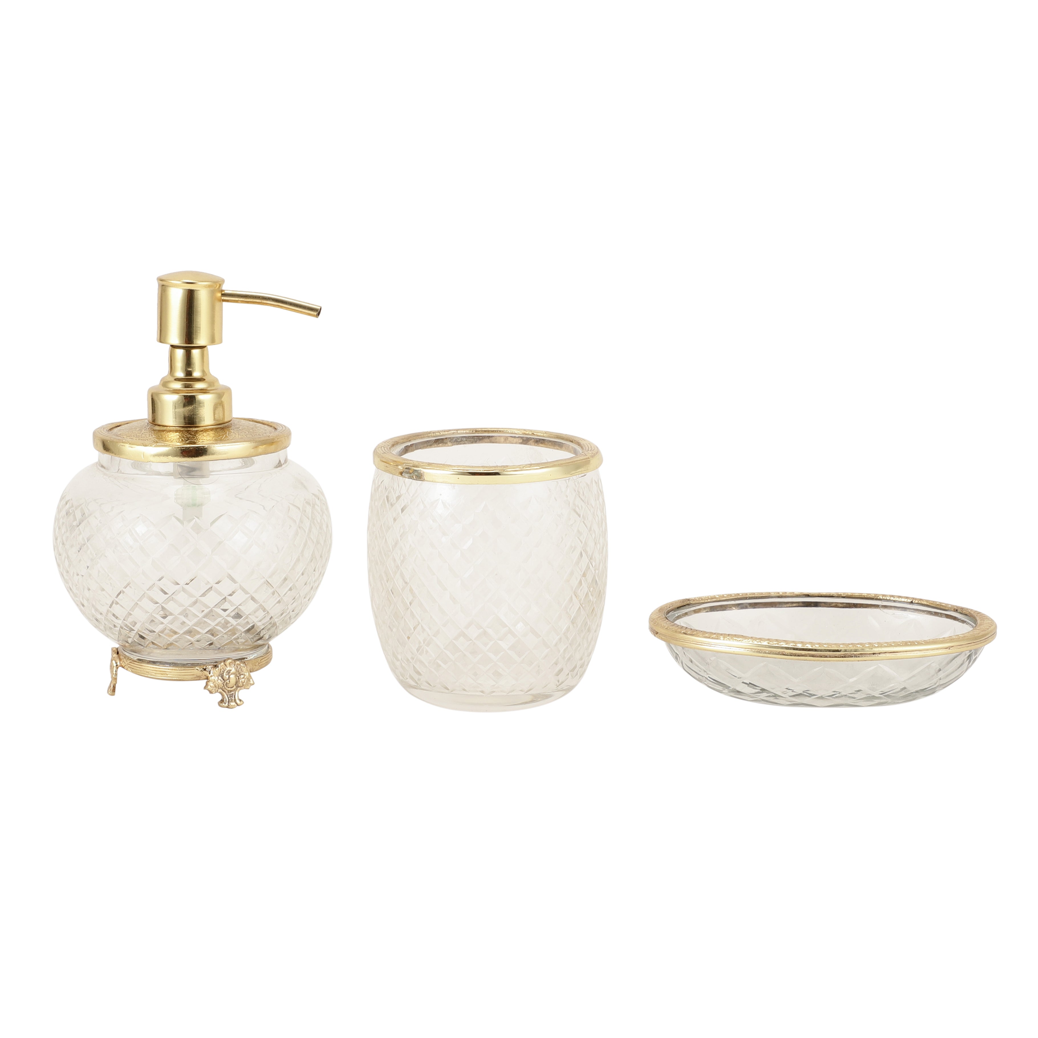 Ava crystal cut bathroom set