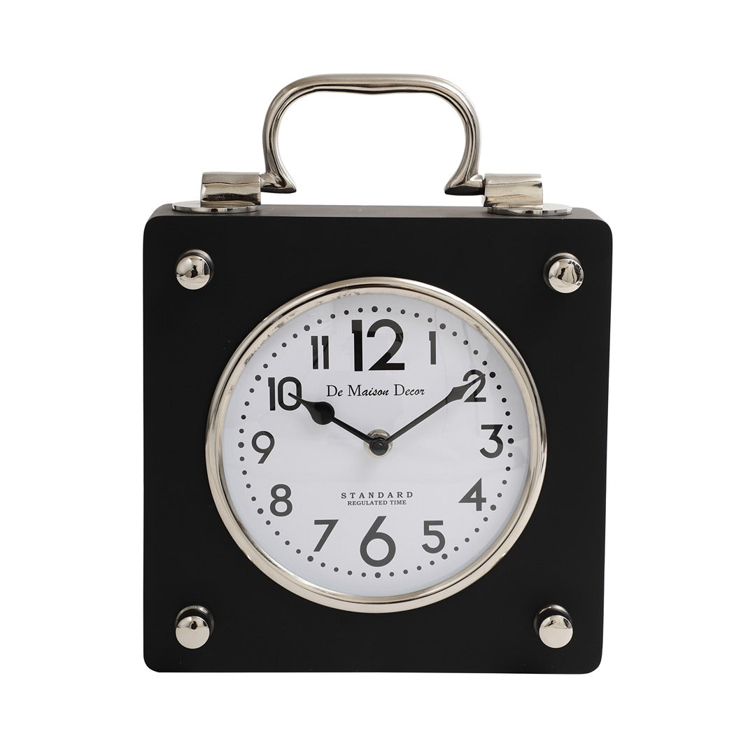 Cube Keeper clock in black & Silver