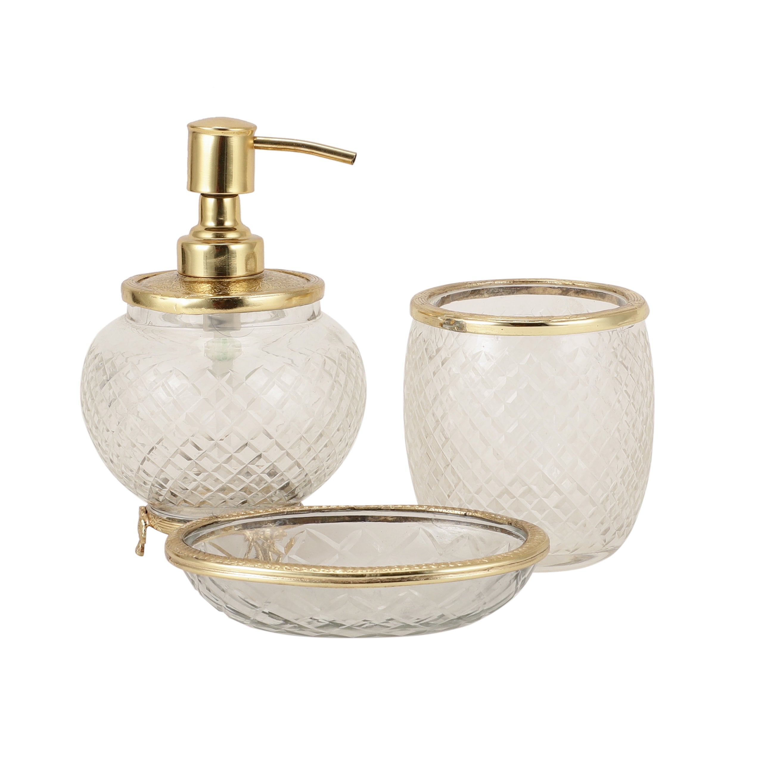 Ava crystal cut bathroom set