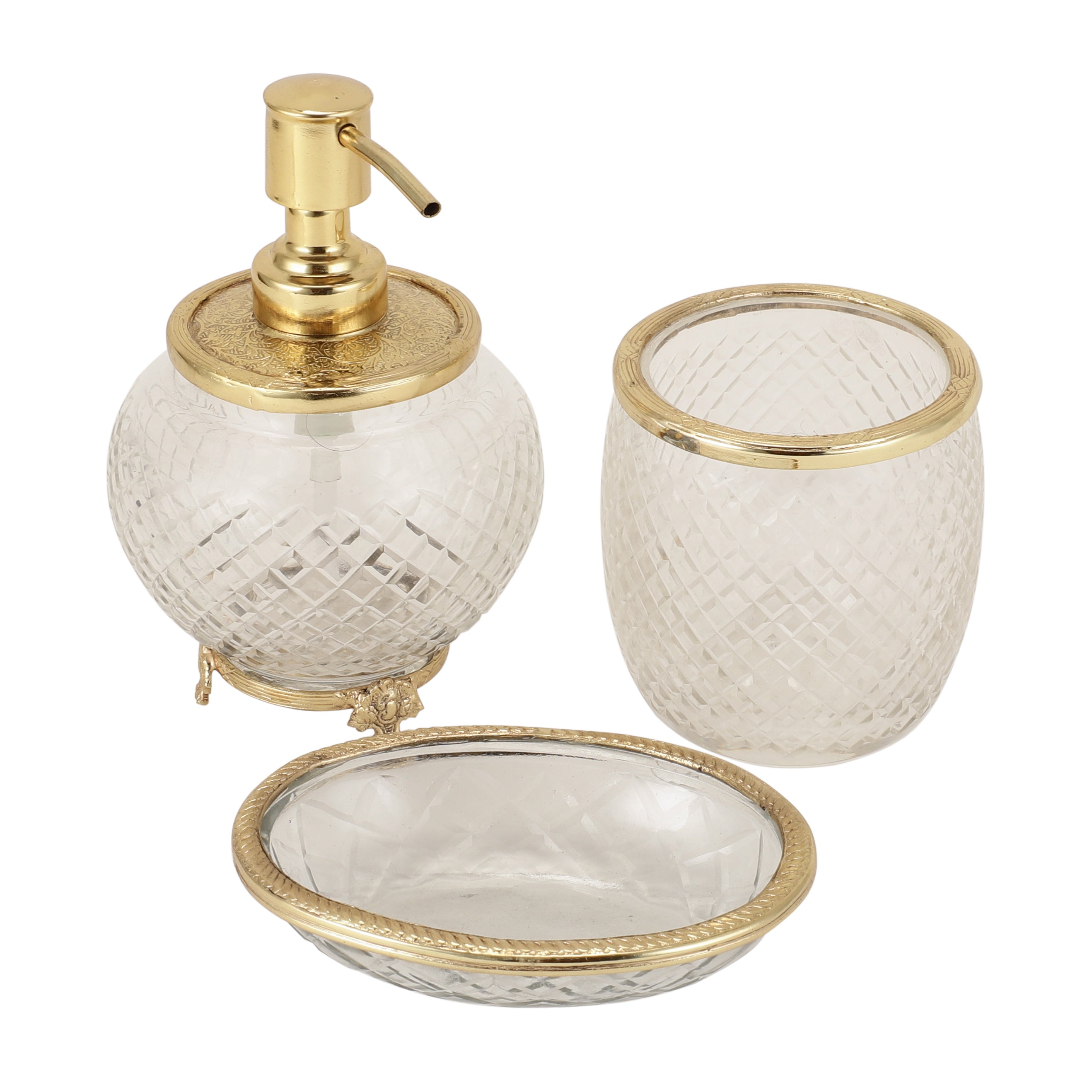 Ava crystal cut bathroom set