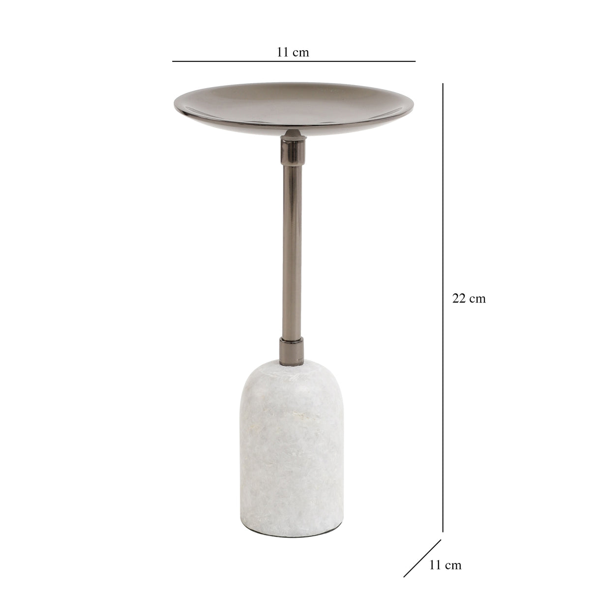 Marble Pillar Candle Medium Stand In Black