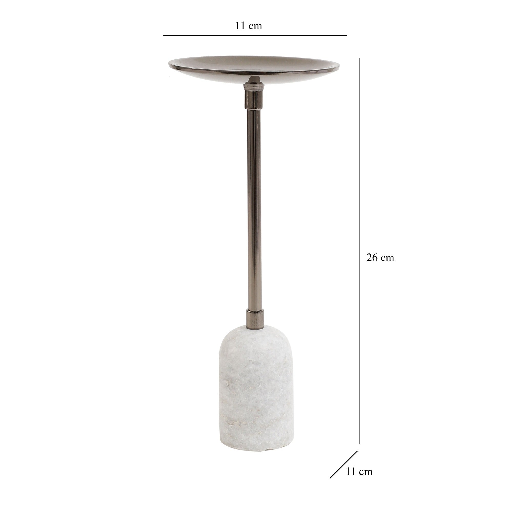 Marble Pri Pillar Candle large stand in black