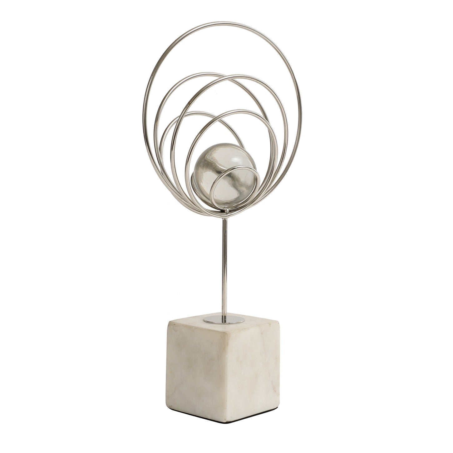Aurora Rings Crystal Ball Sculpture