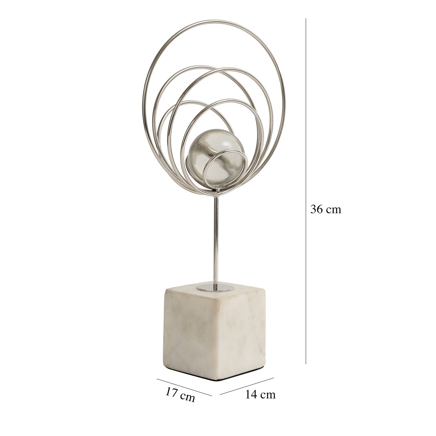 Aurora Rings Crystal Ball Sculpture