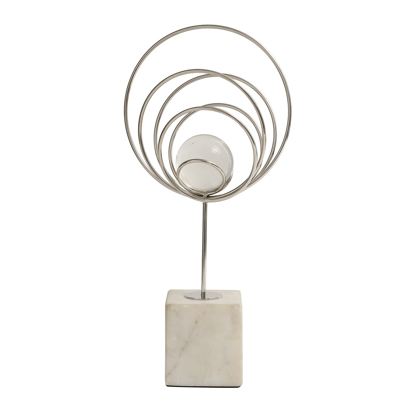 Aurora Rings Crystal Ball Sculpture