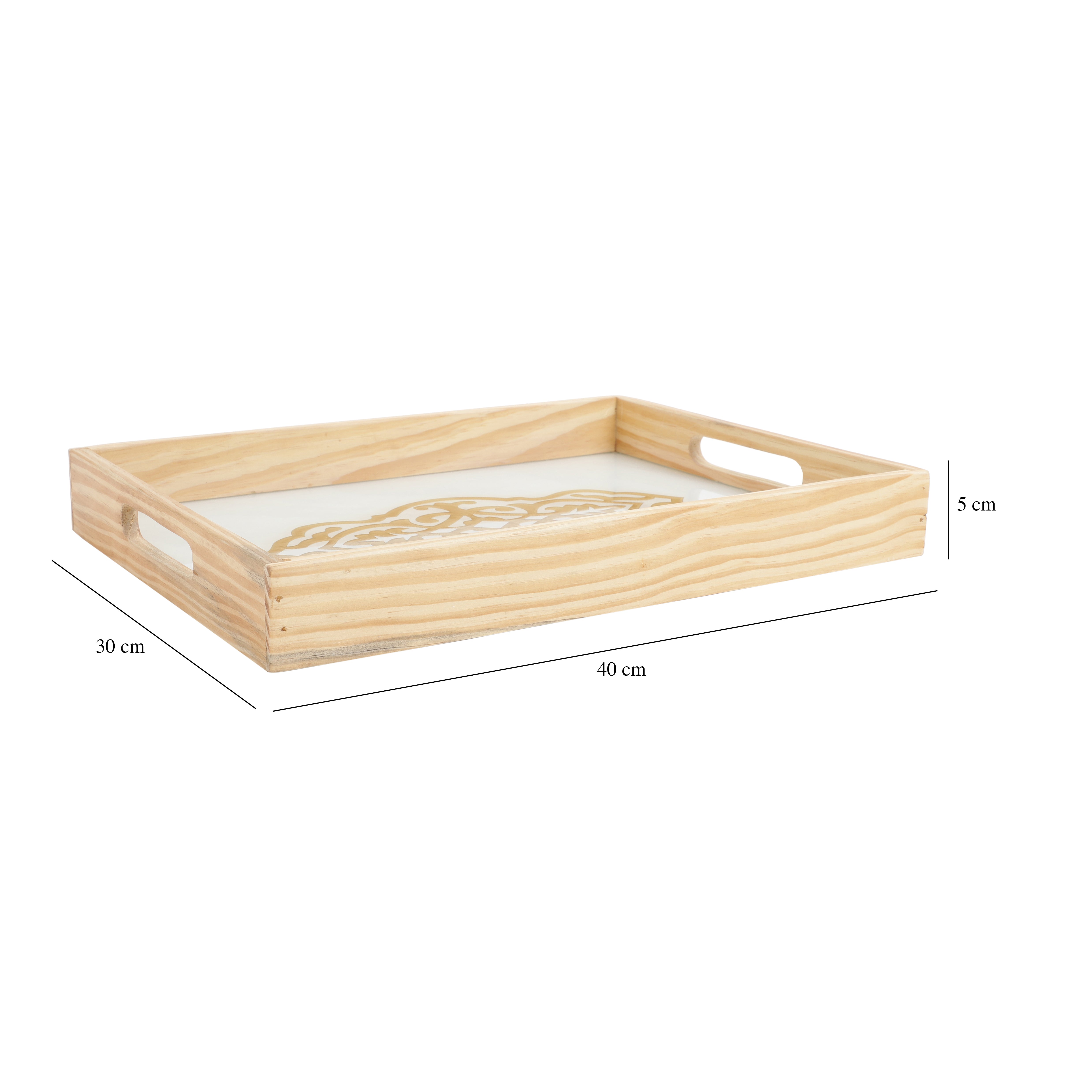 Zamora Embossed Glass Tray - large size