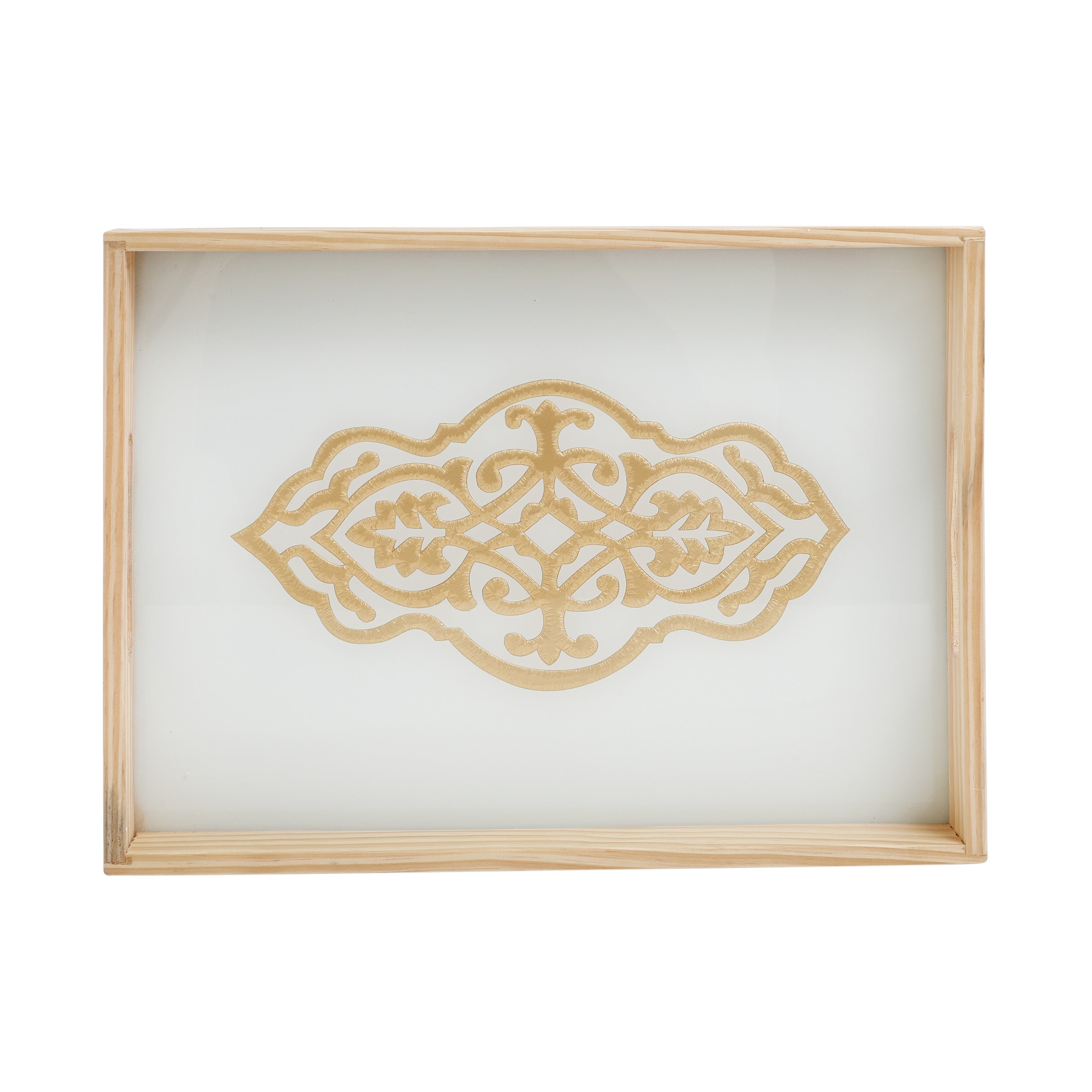 Zamora Embossed Glass Serving Tray Set of 2