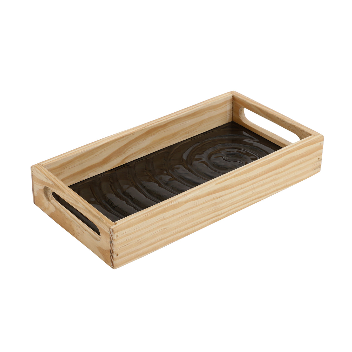 Duran Spiral Glass Tray Brown