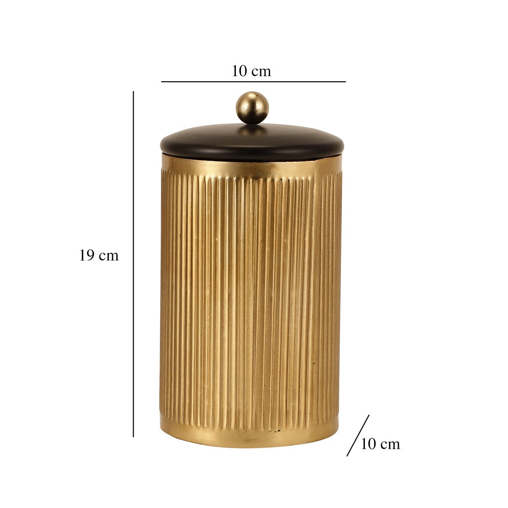 Luxora cylindrical box large in Gold
