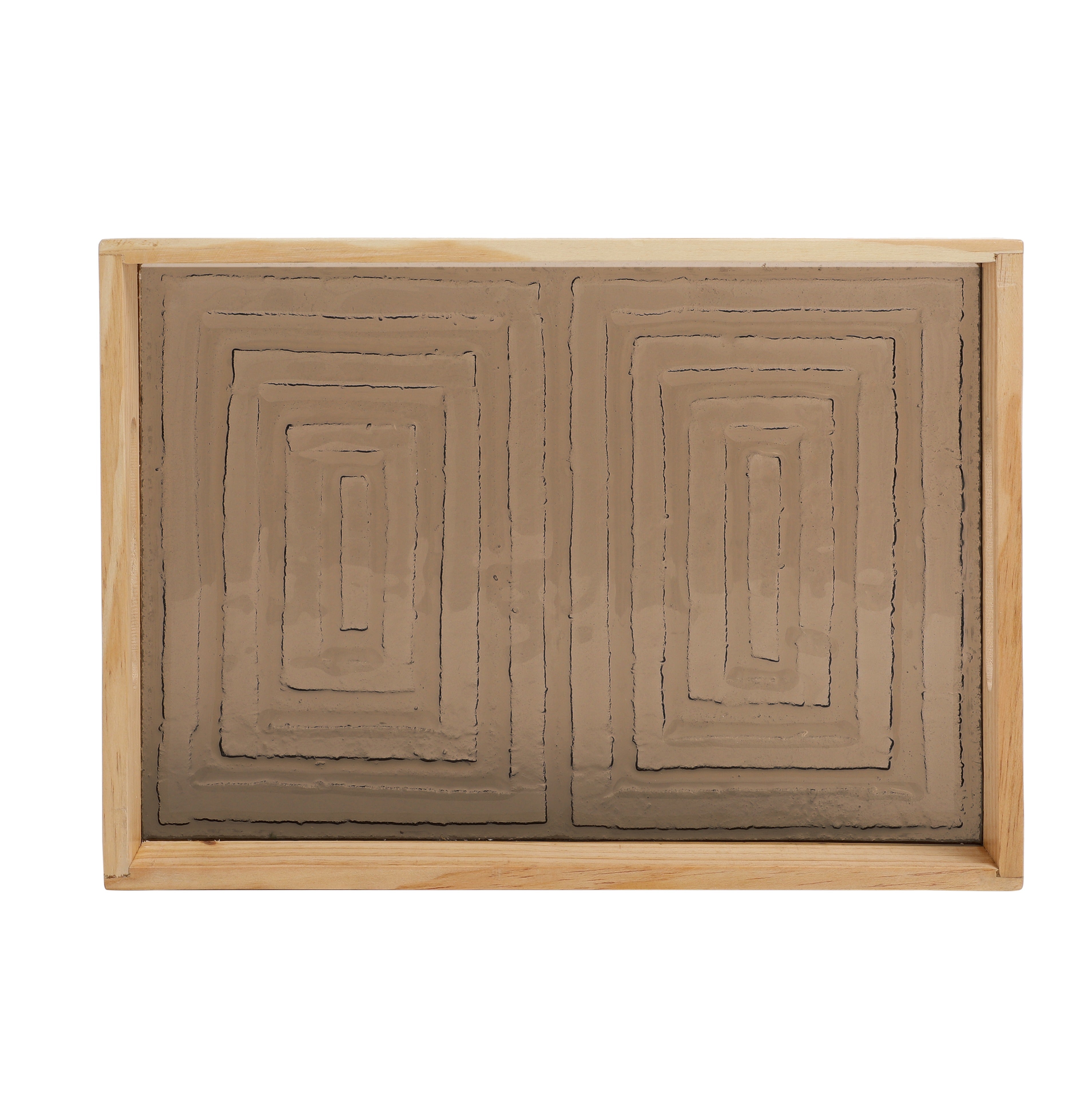 Hugo Brown Glass Tray Set of 2