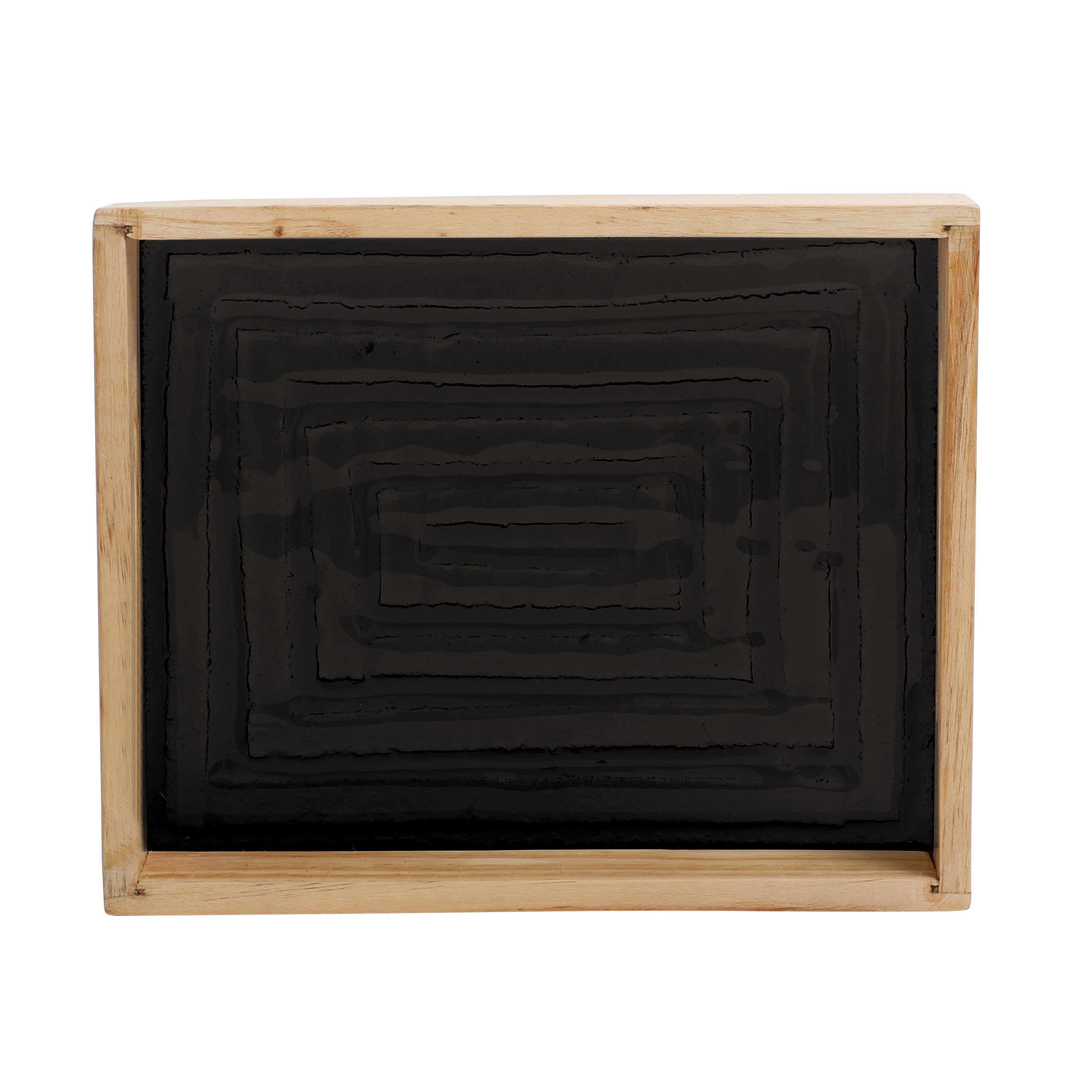 Hugo Black Glass Tray - small size