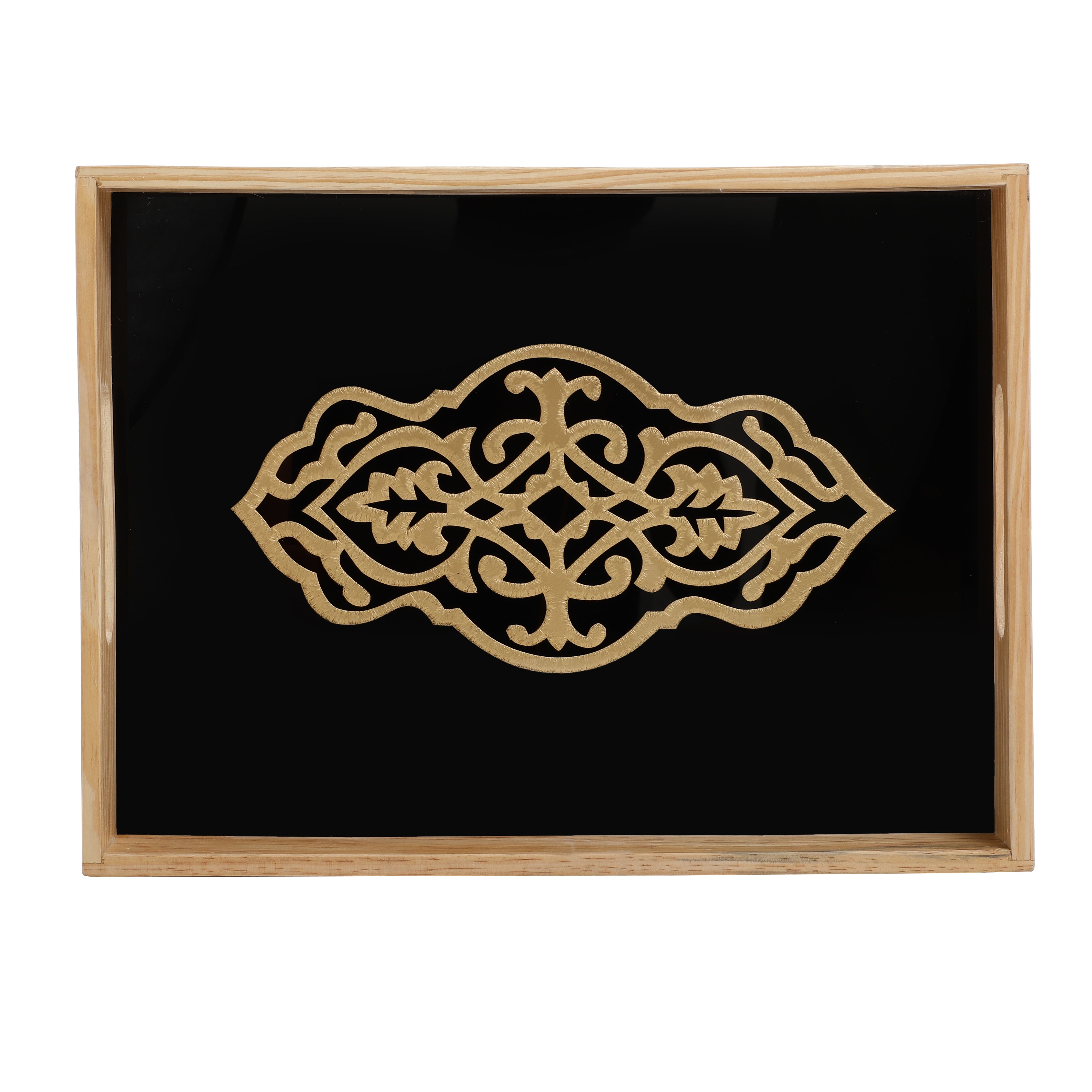 Zamora Embossed Glass Tray Set of 2