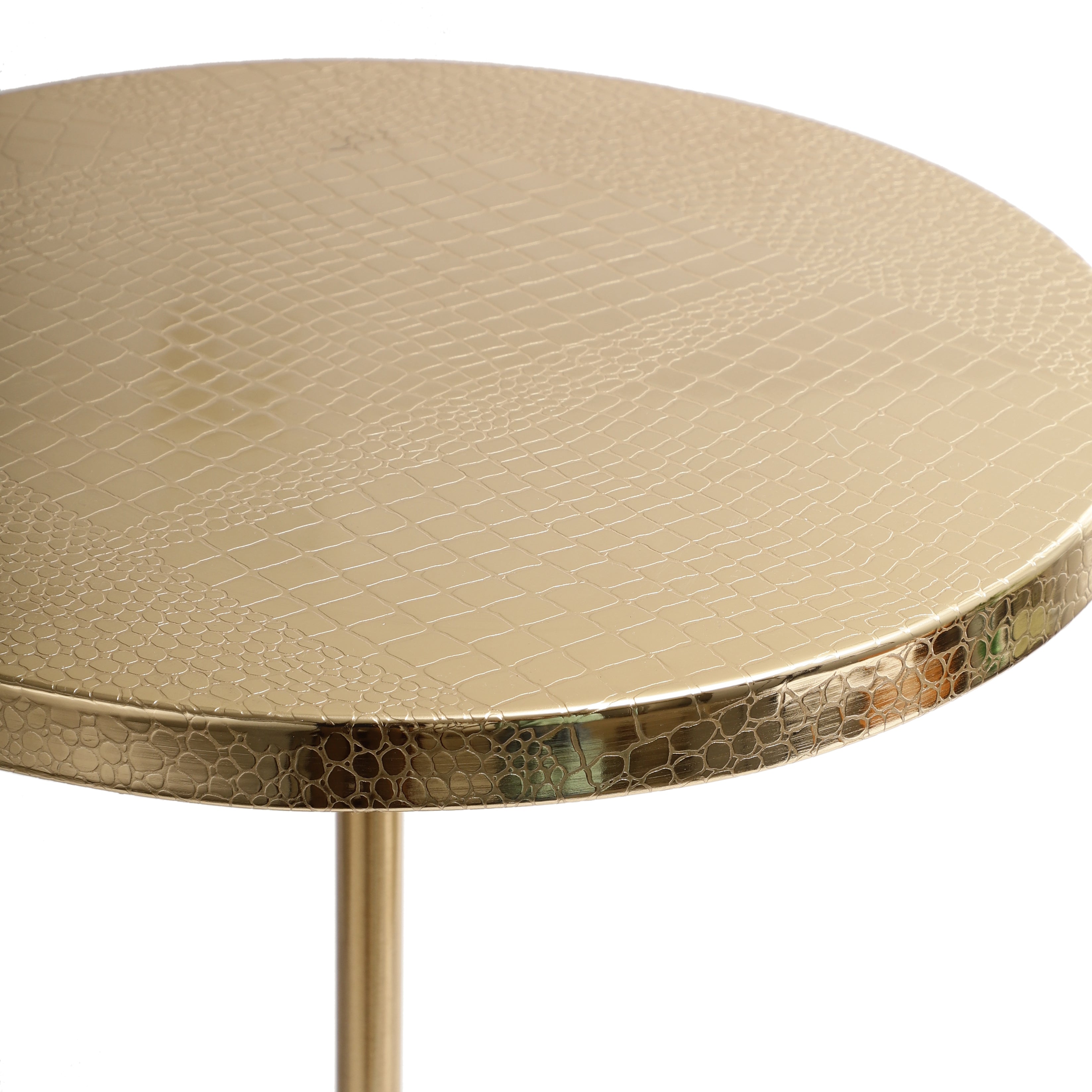 Viotto Croc Pattern Side Table Gold