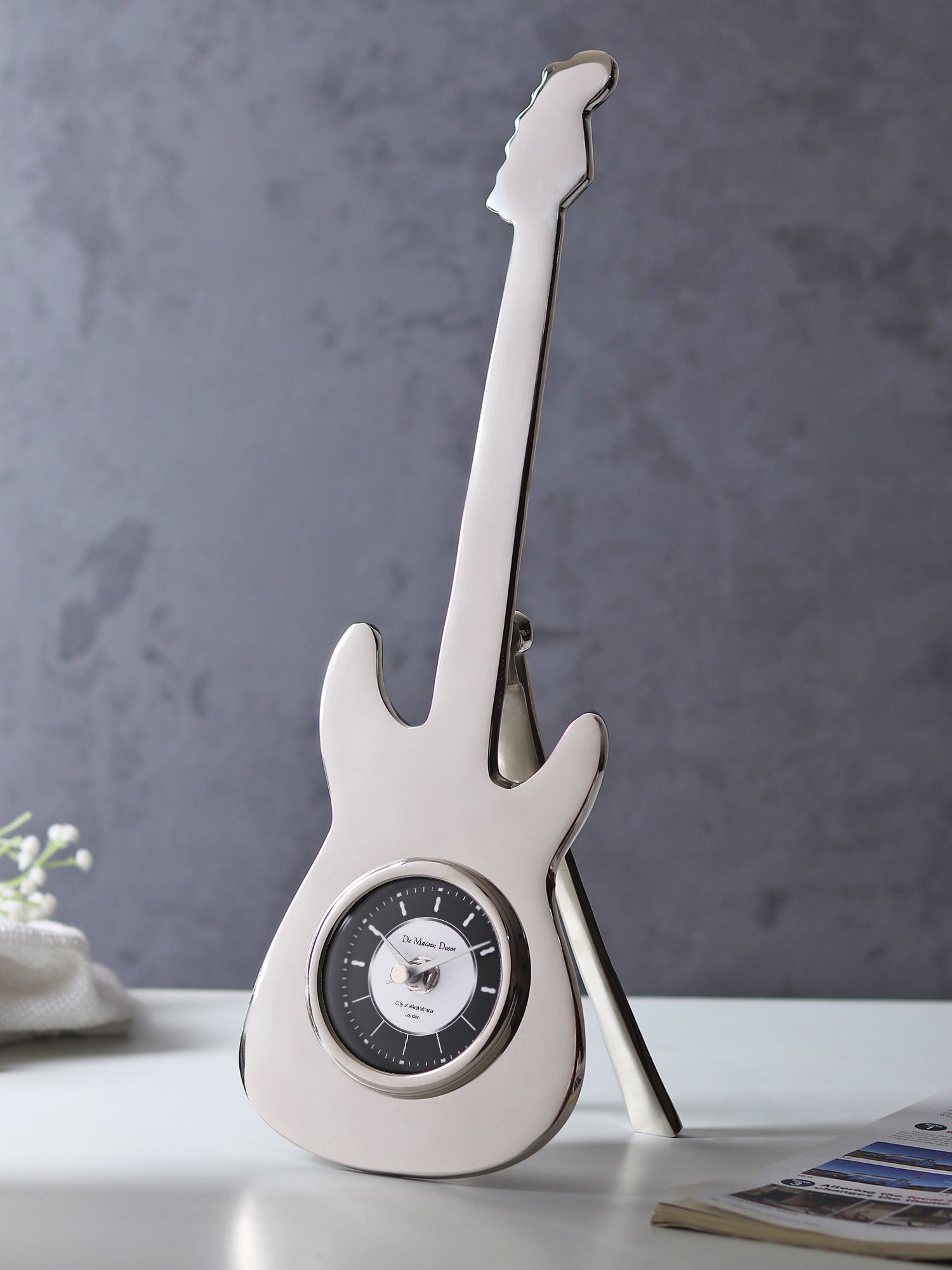 Encore Table Clock Silver