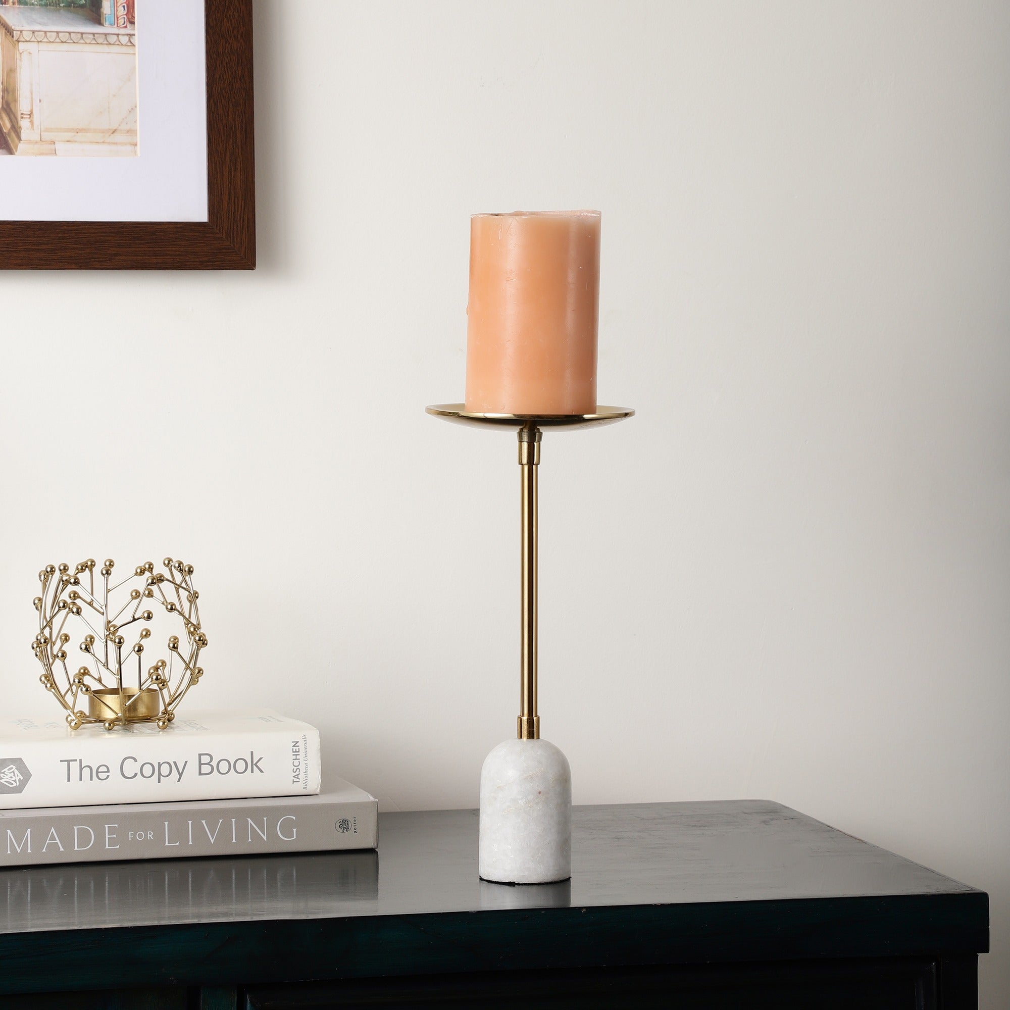 Marble Pri Pillar Candle large stand