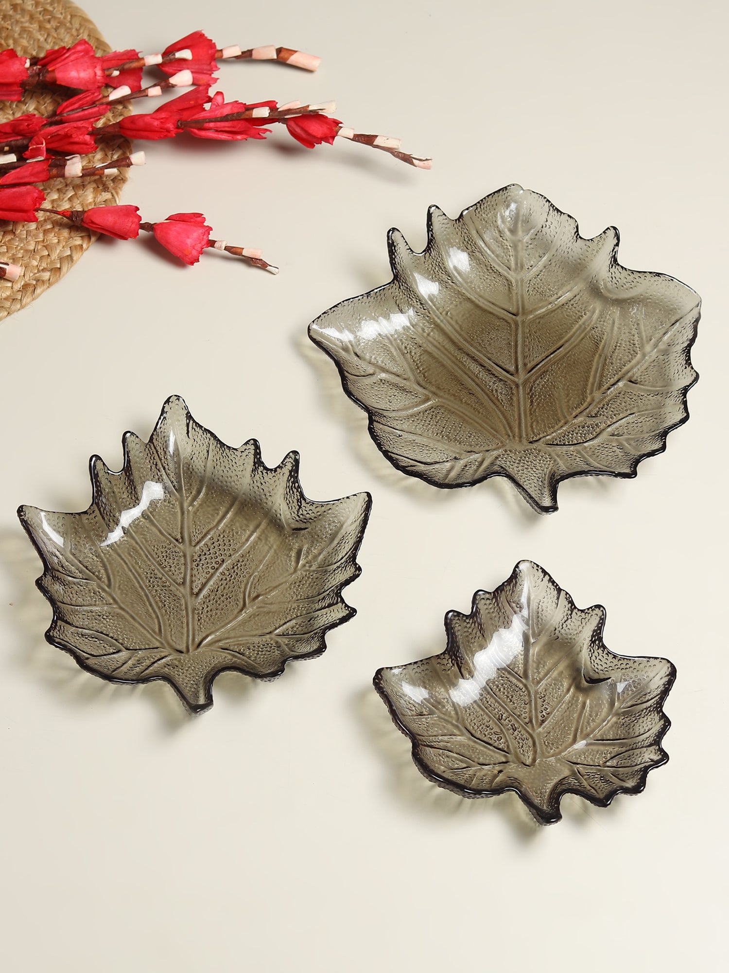 Slate Black Glass Bowl Set of 3