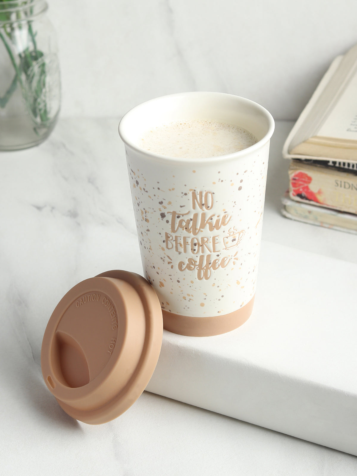 Coffee First Beige Ceramic Mug