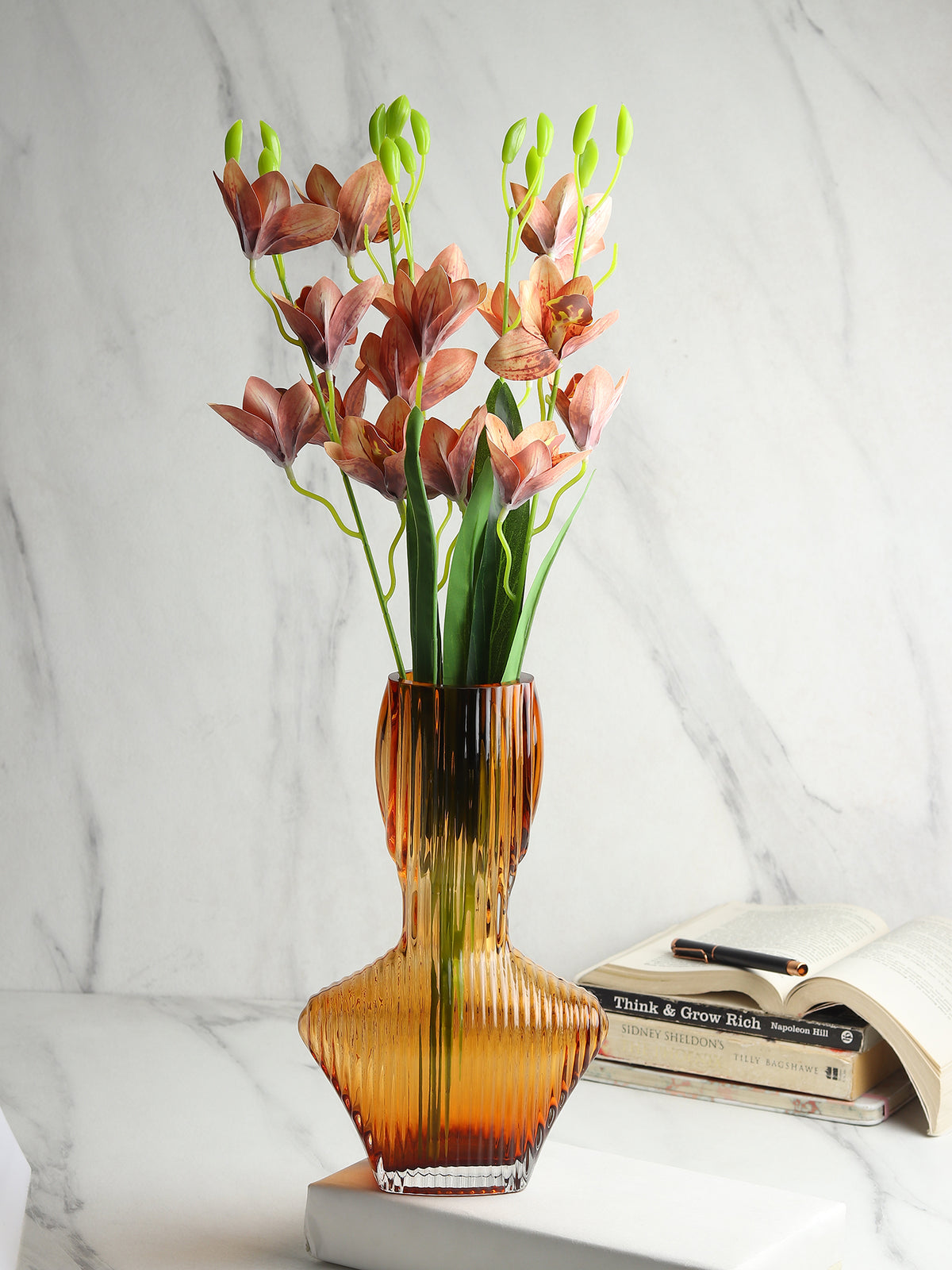 Apollo Amber Glass Vase