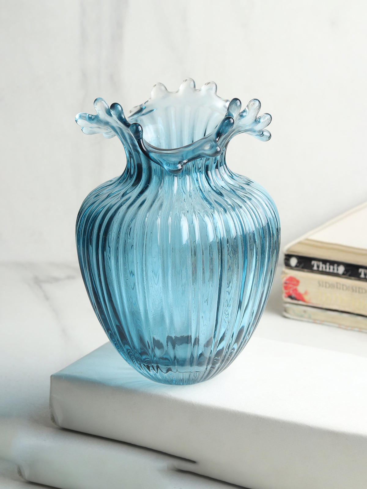 Gatsby Blue Glass Vase Large
