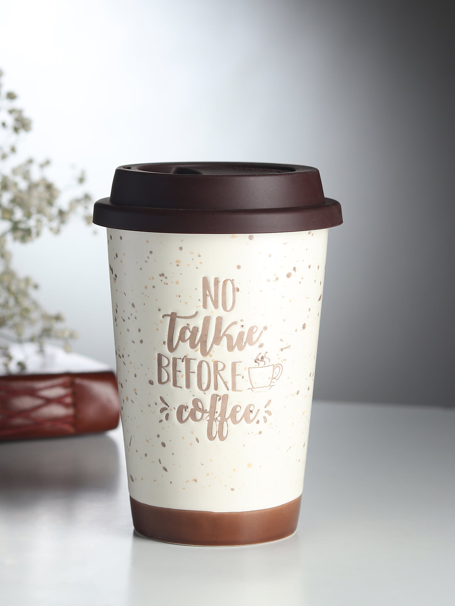 Coffee First Brown Ceramic Mug