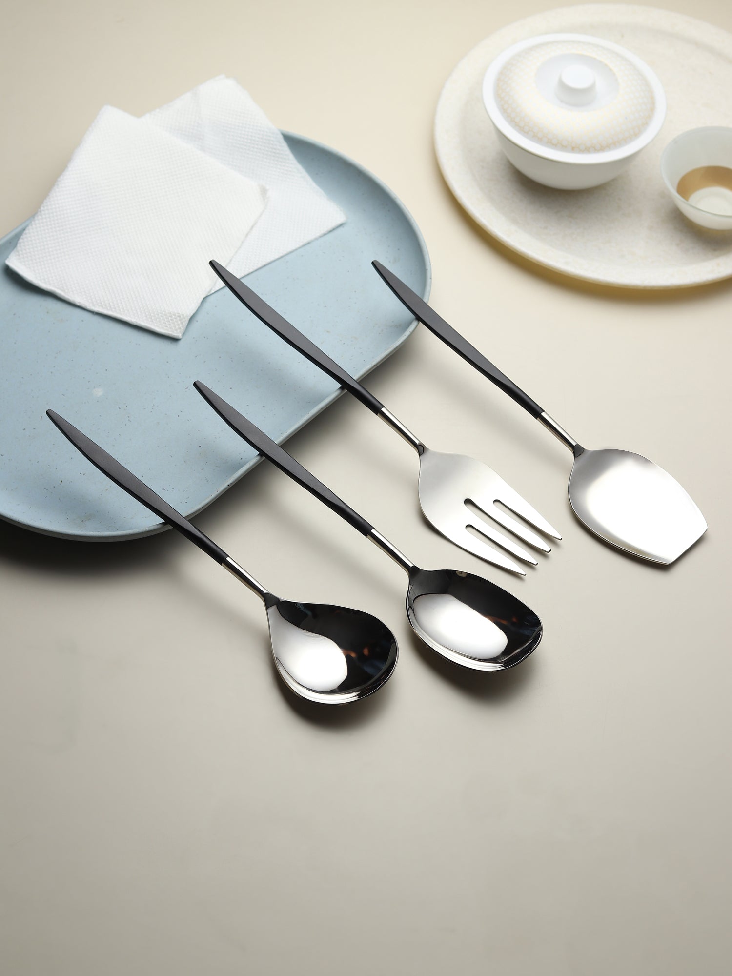 Midnight Opulence Silver Serving set