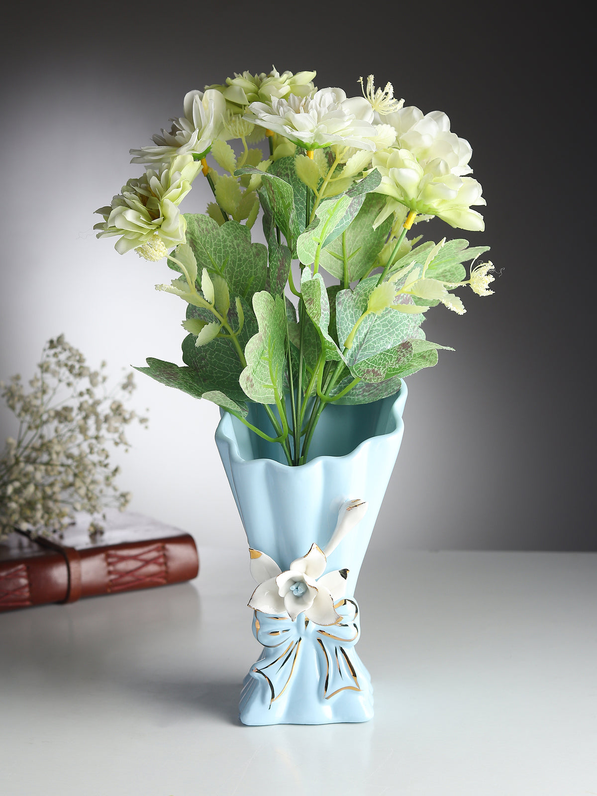 Isolde Fleur Small Blue Porcelain Vase