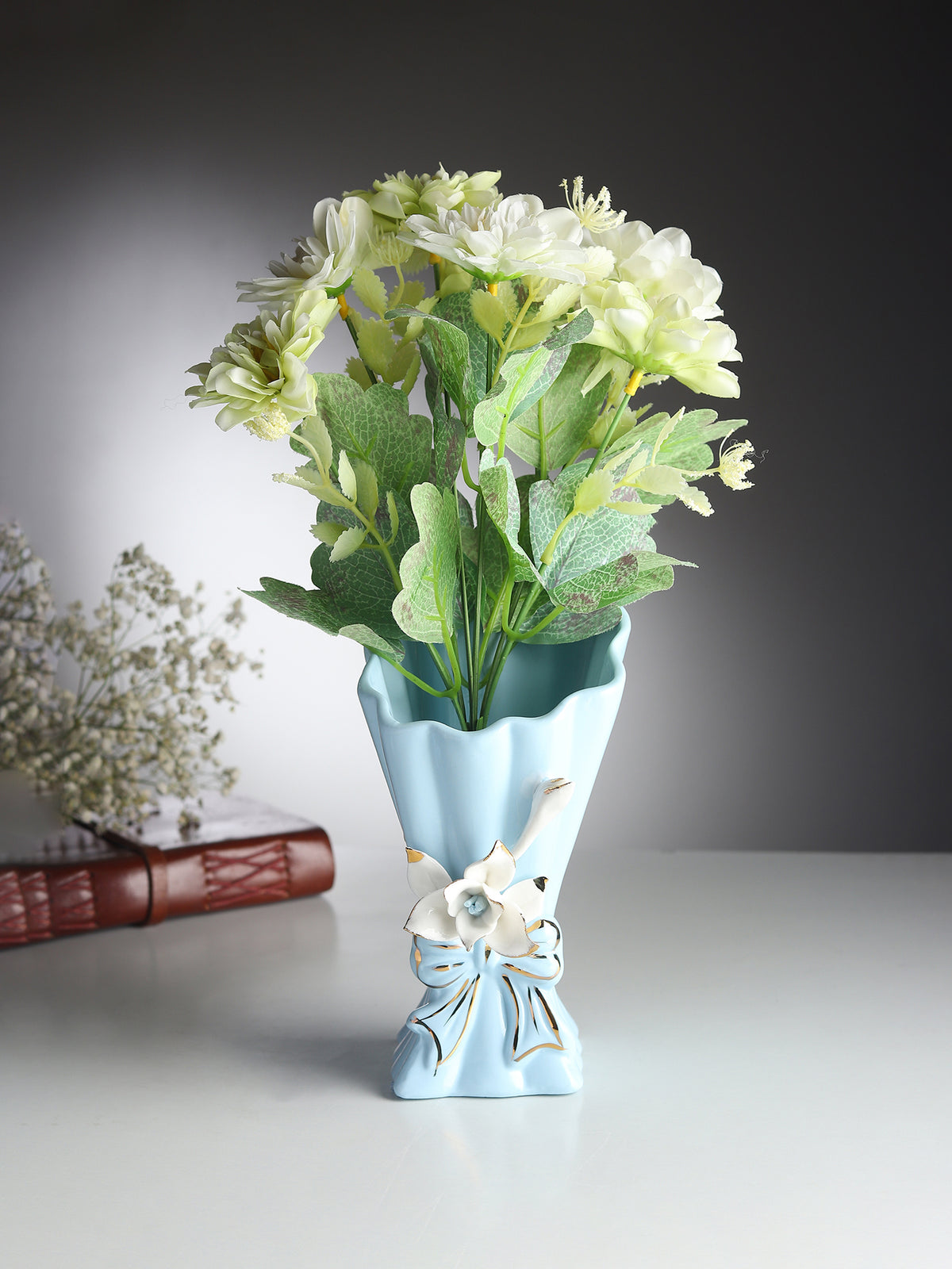 Isolde Fleur Small Blue Porcelain Vase