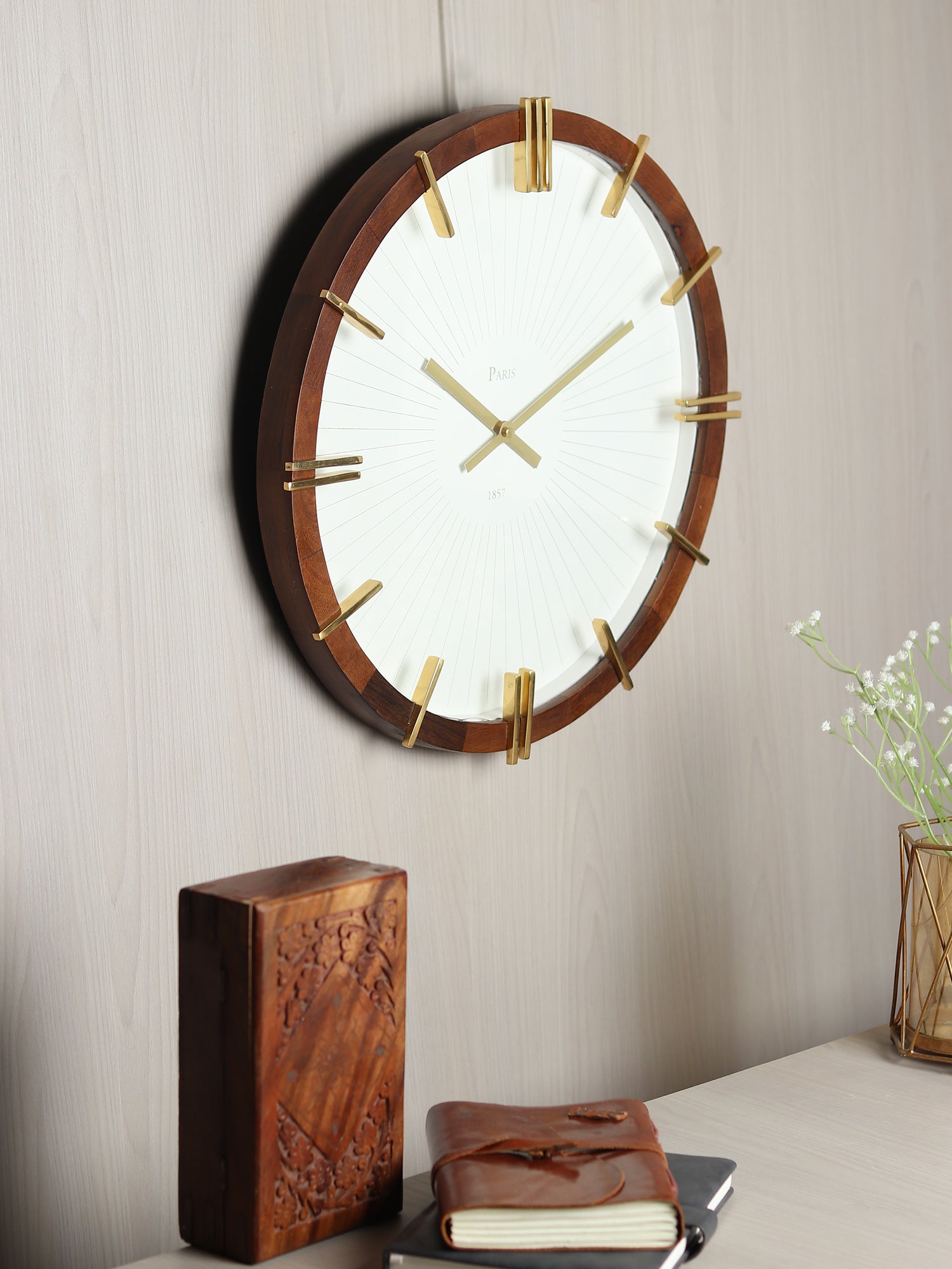 Eclipta Gold Wall Clock