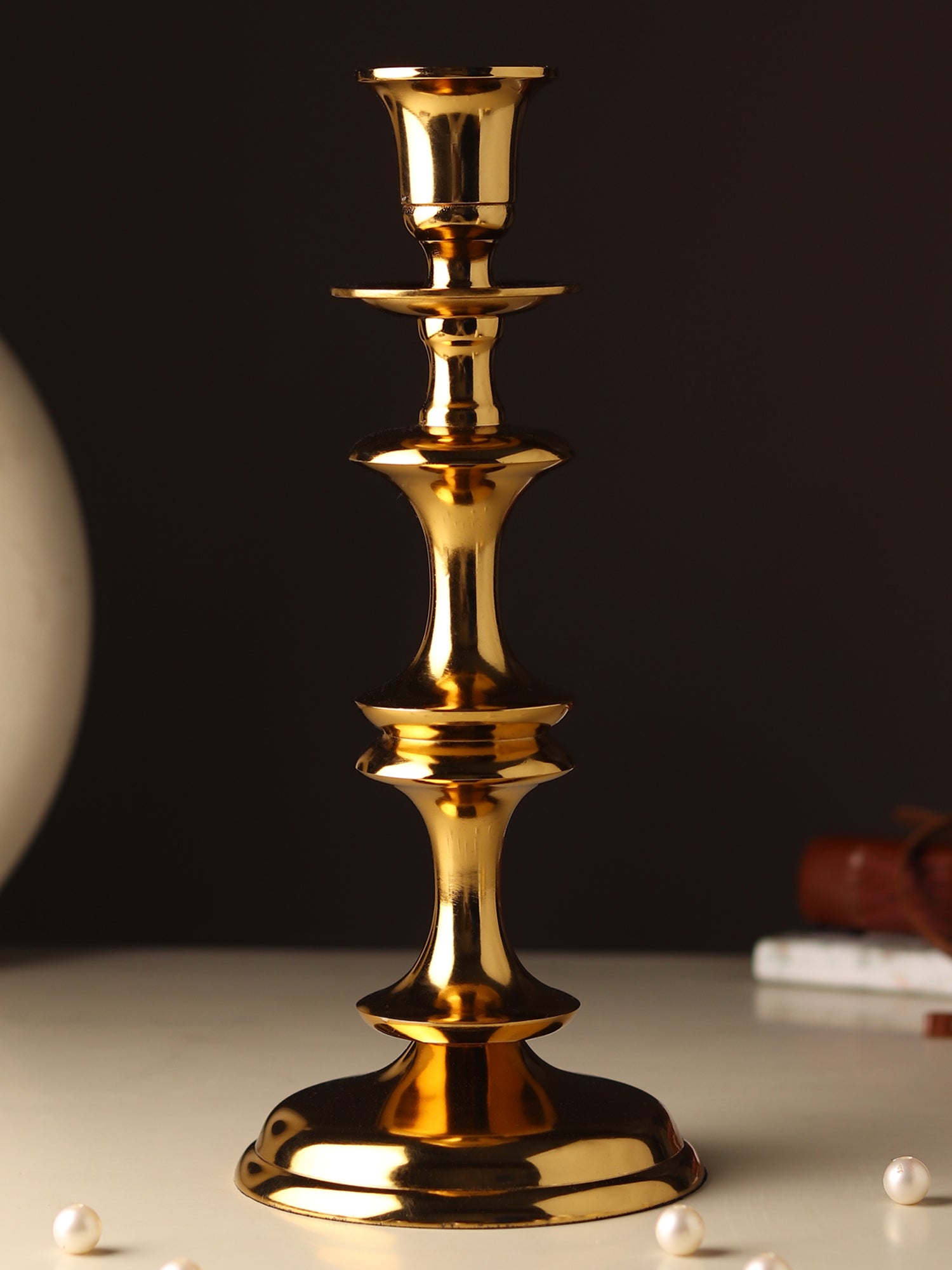 Imperium Solo Tall Gold Candleholder