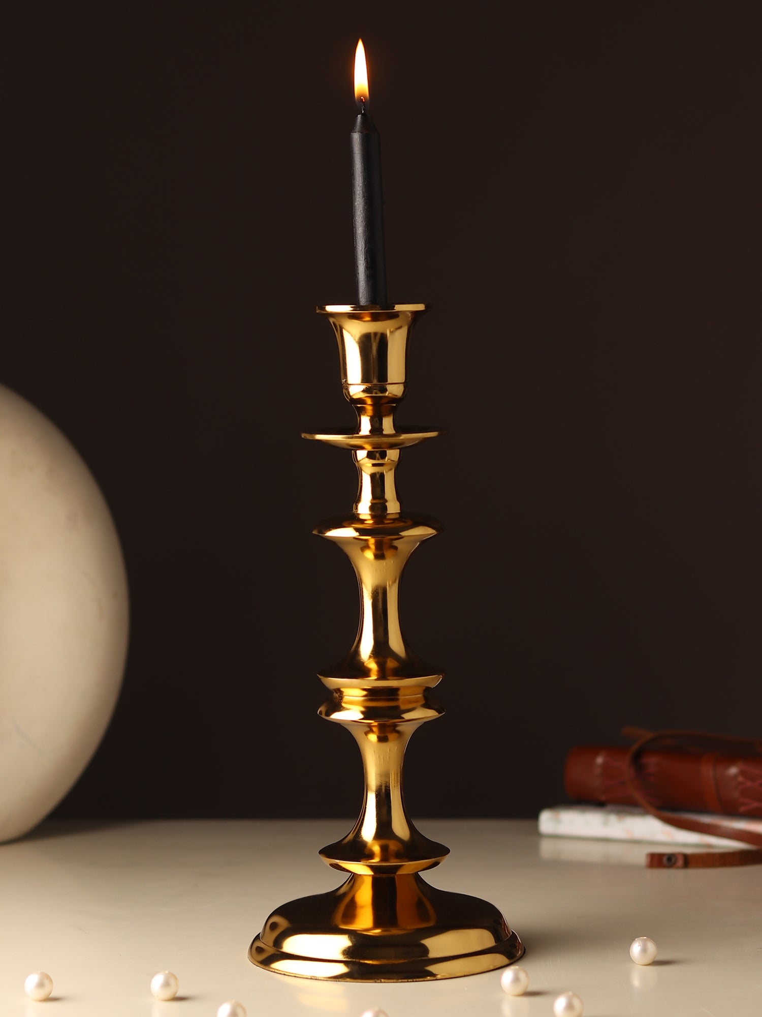 Imperium Solo Tall Gold Candleholder
