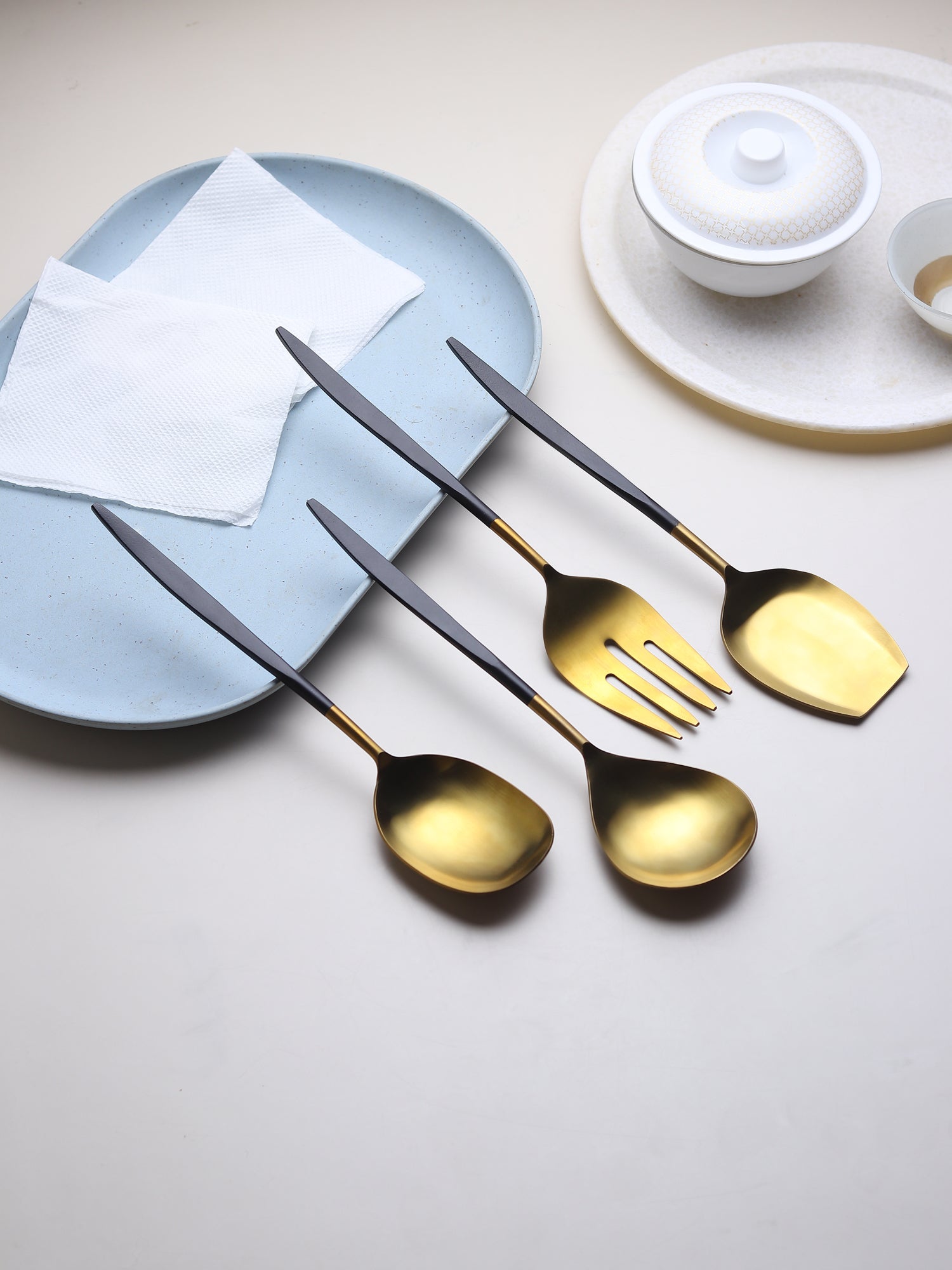 Midnight Opulence Gold Serving set