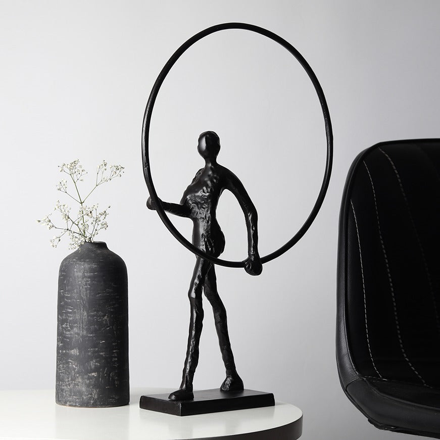 Enigmatic Embrace Sculpture Black