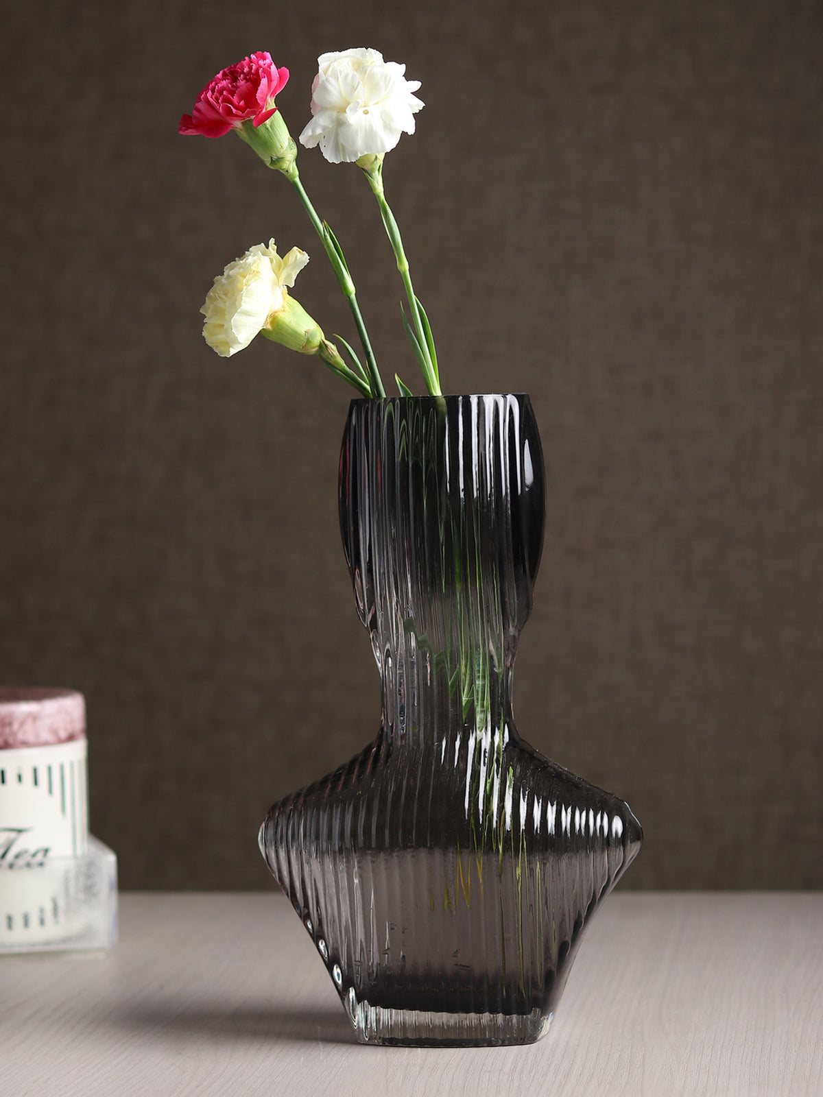 Apollo Grey Glass Vase