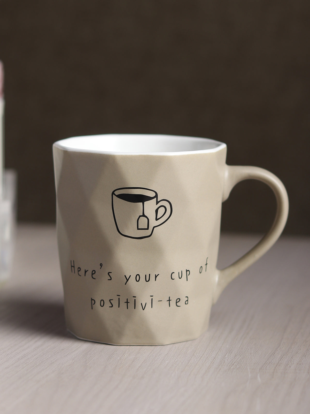 Positive-Tea Grey ceramic cup