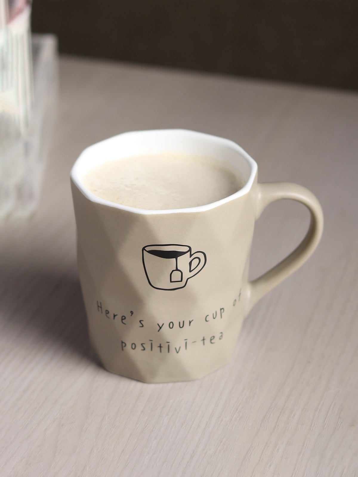 Positive-Tea Grey ceramic cup