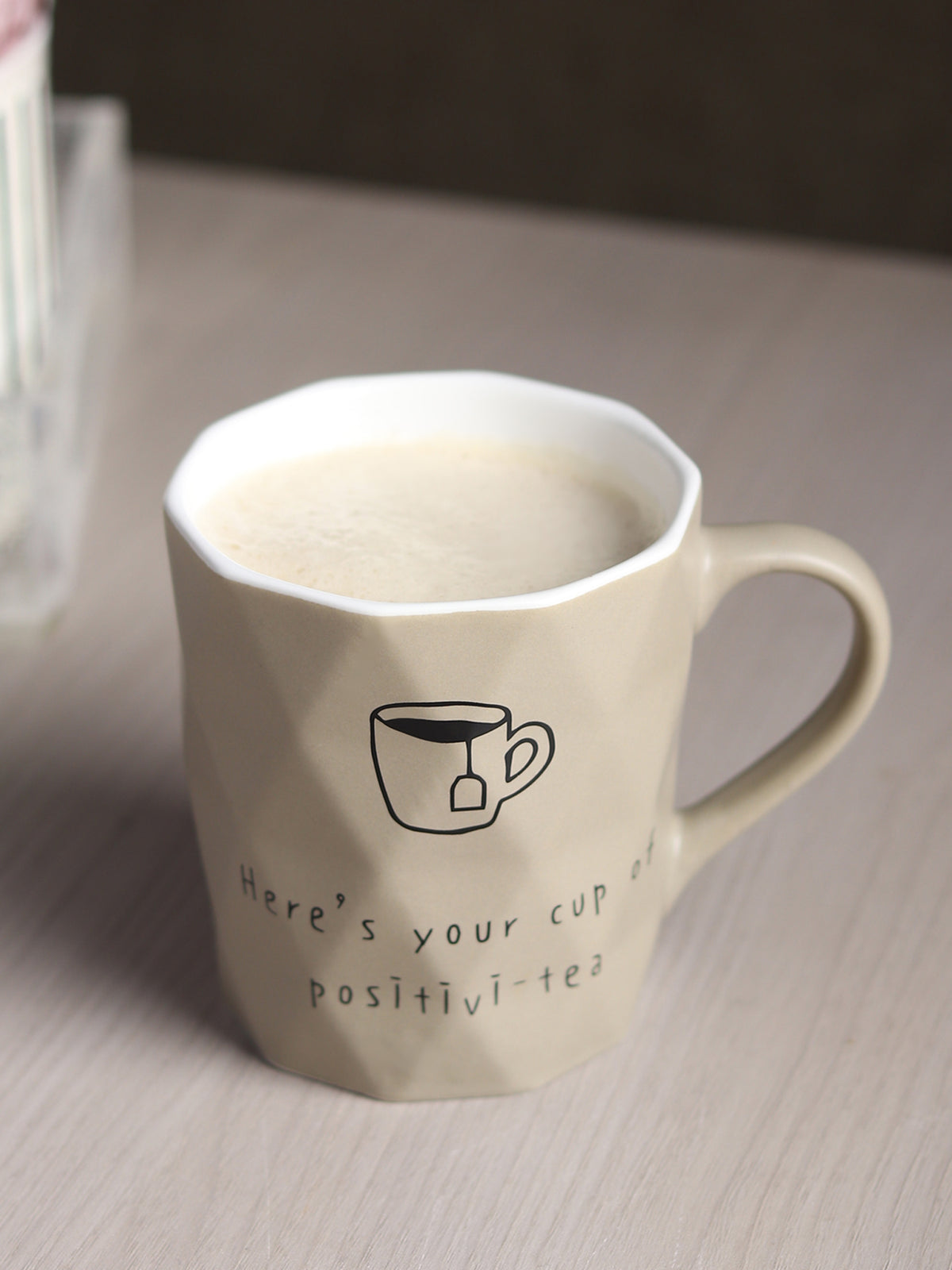 Positive-Tea Grey ceramic cup