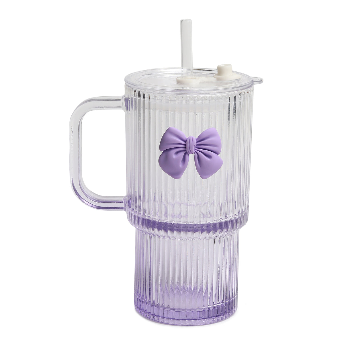 Ribbonette Glass Tumbler Purple