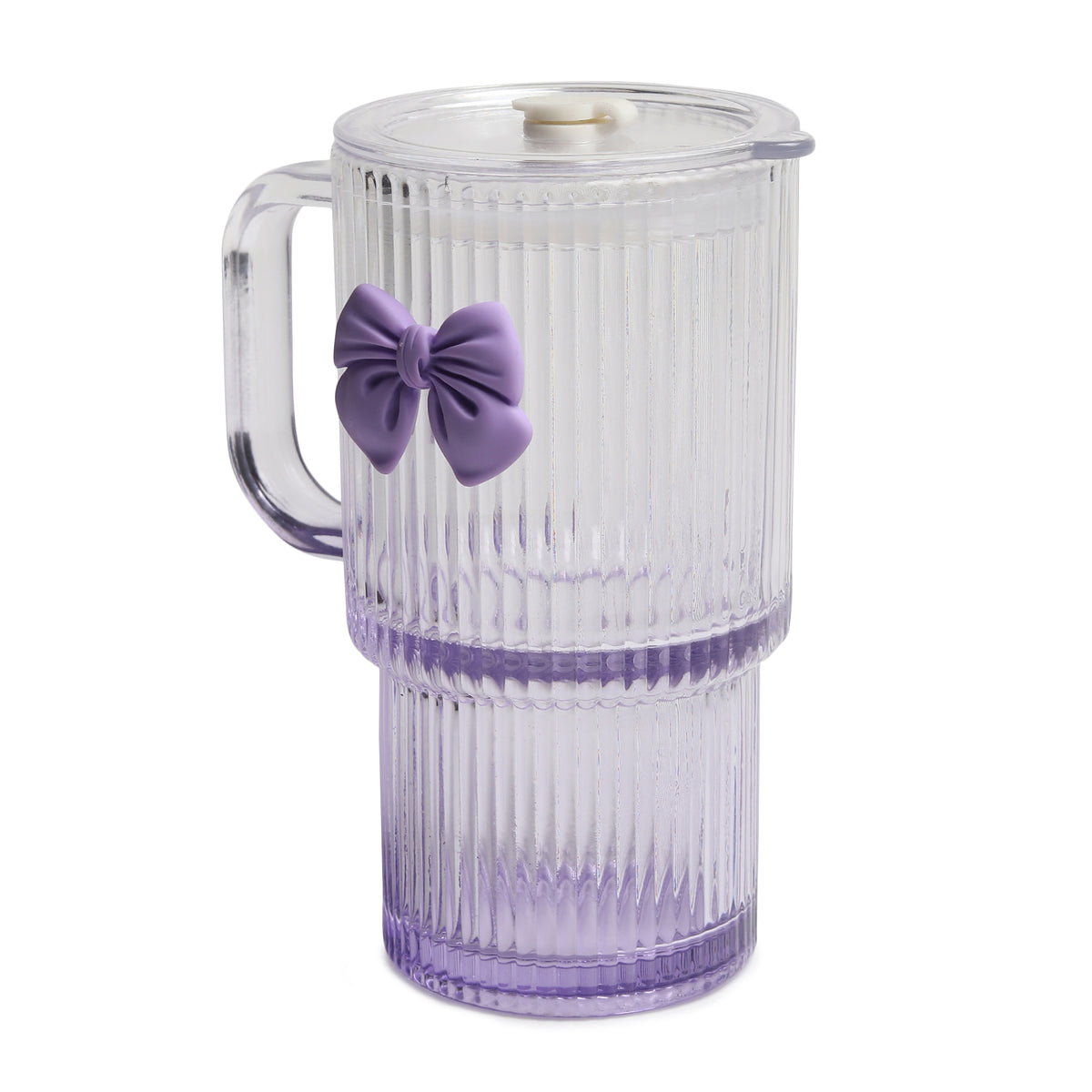Ribbonette Glass Tumbler Purple