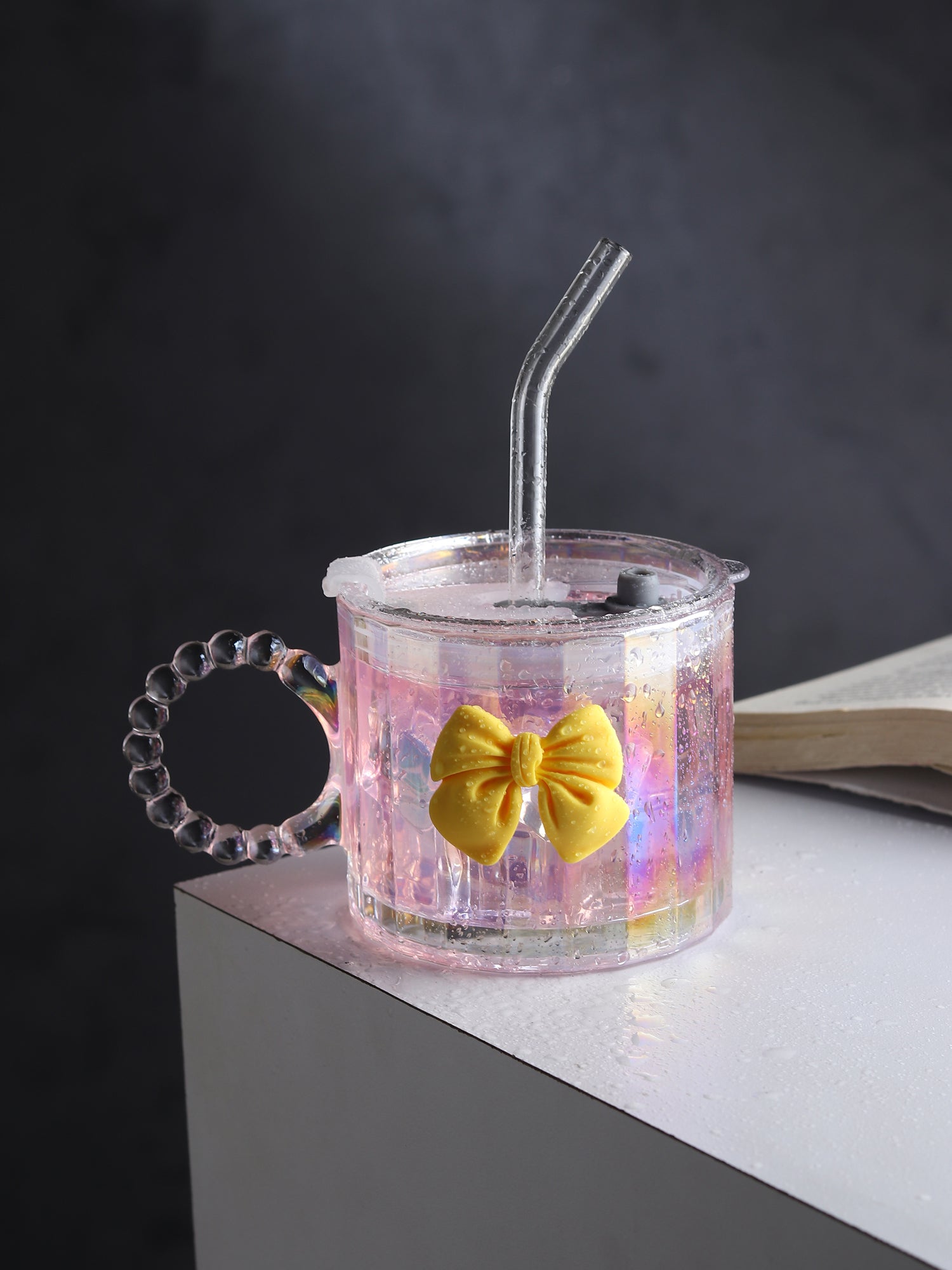 Colette Glass Tumbler Yellow Bow