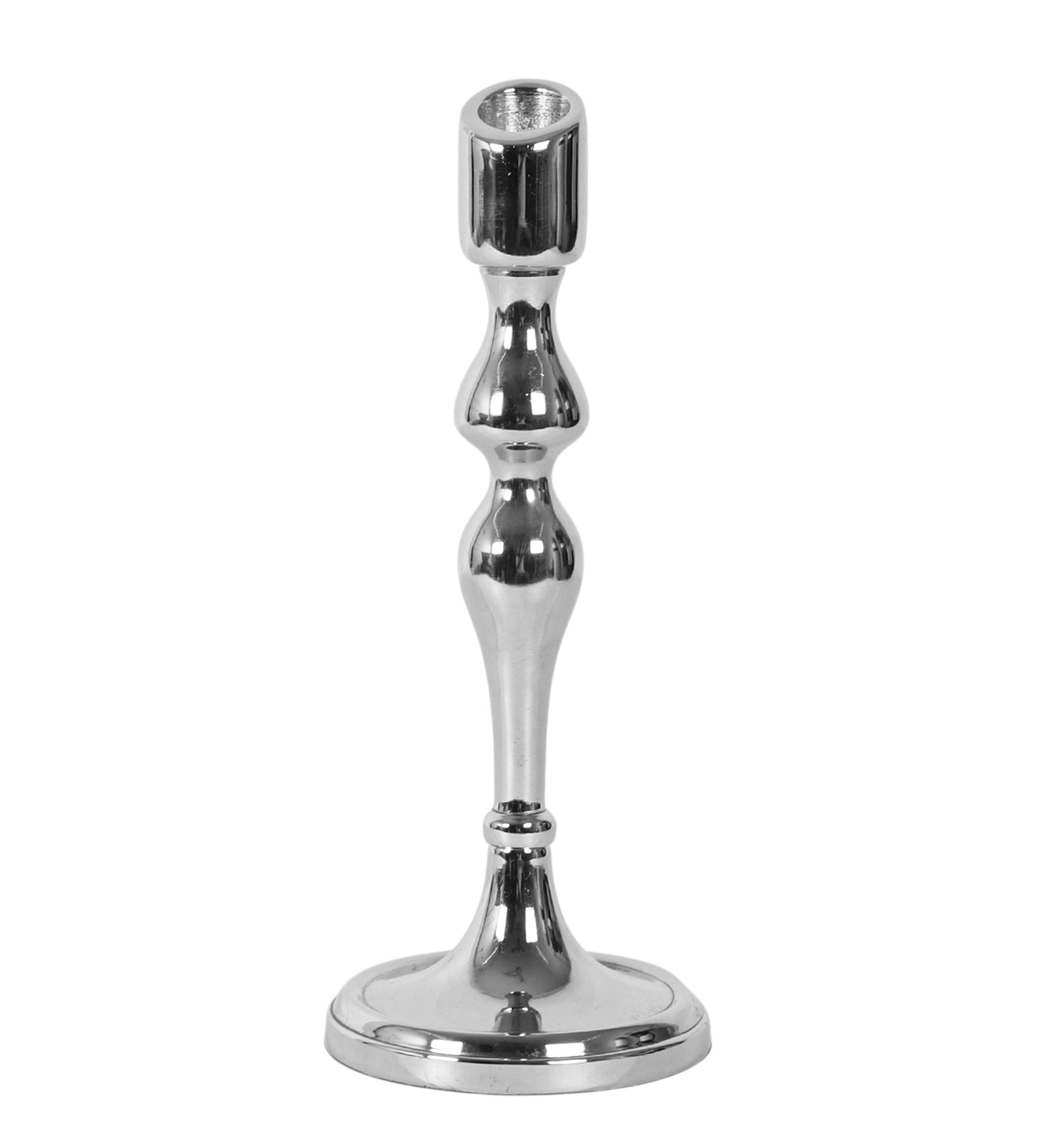 Lumora Small Silver Candleholder