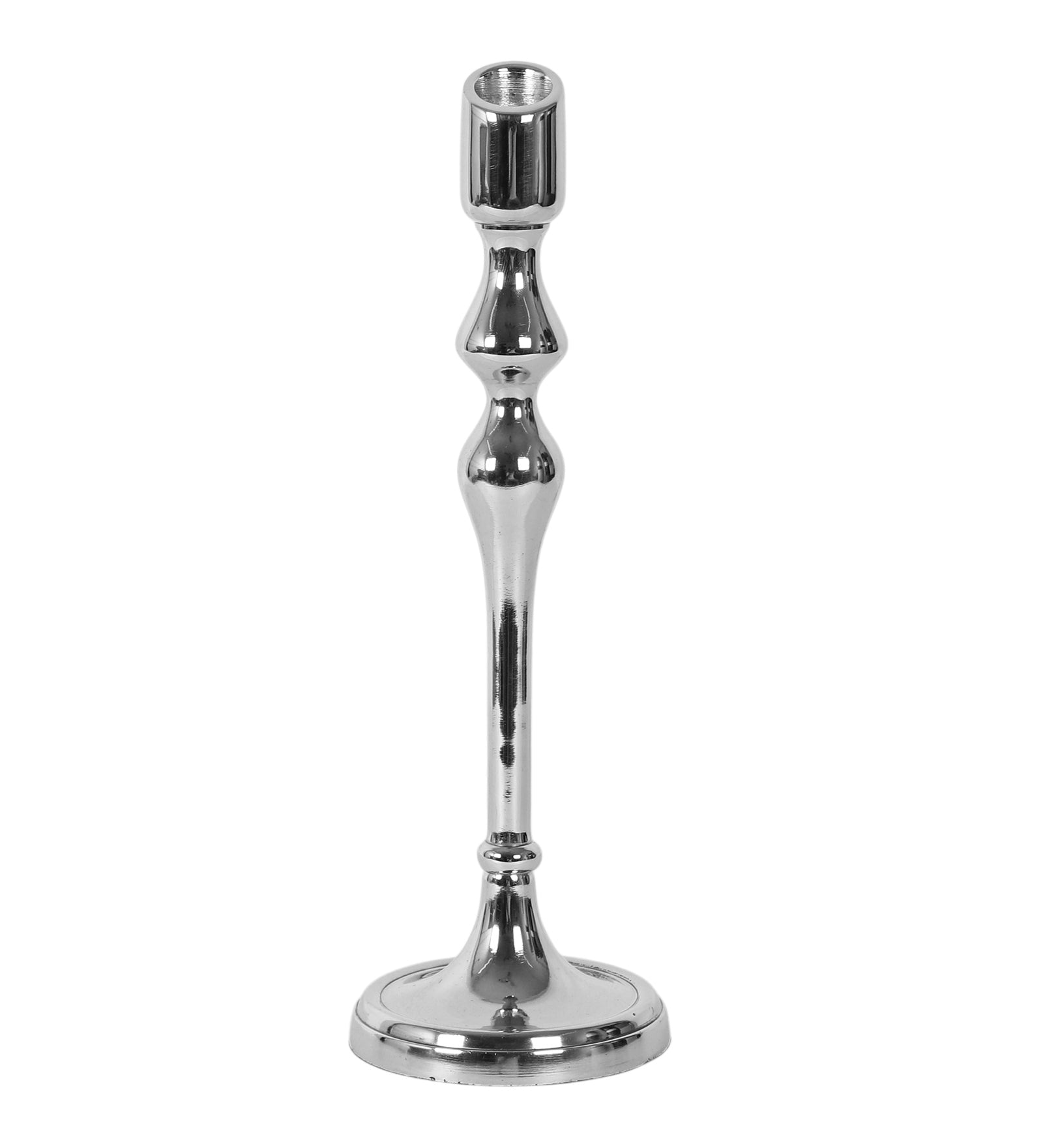 Lumora Large Silver Candleholder