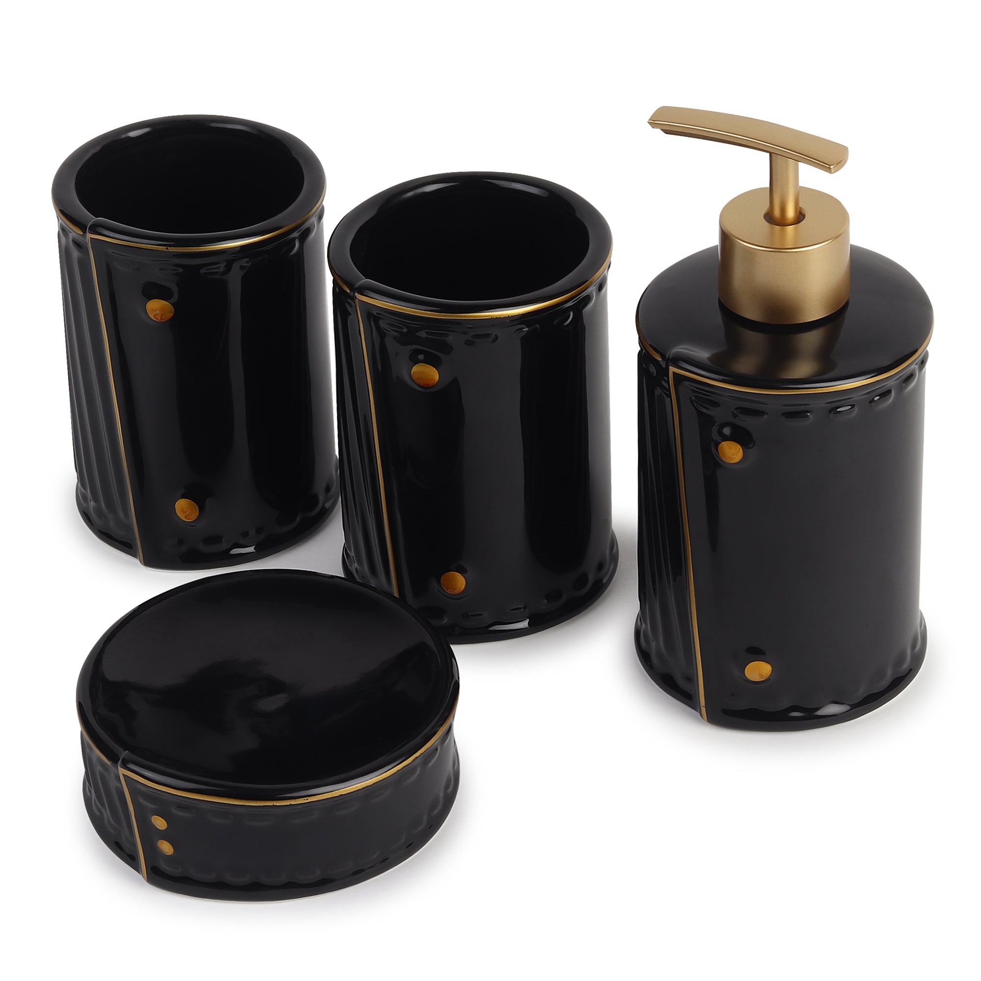Dapper Bathroom Set of 4 Black