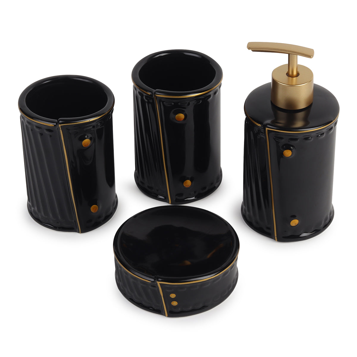 Dapper Bathroom Set of 4 Black