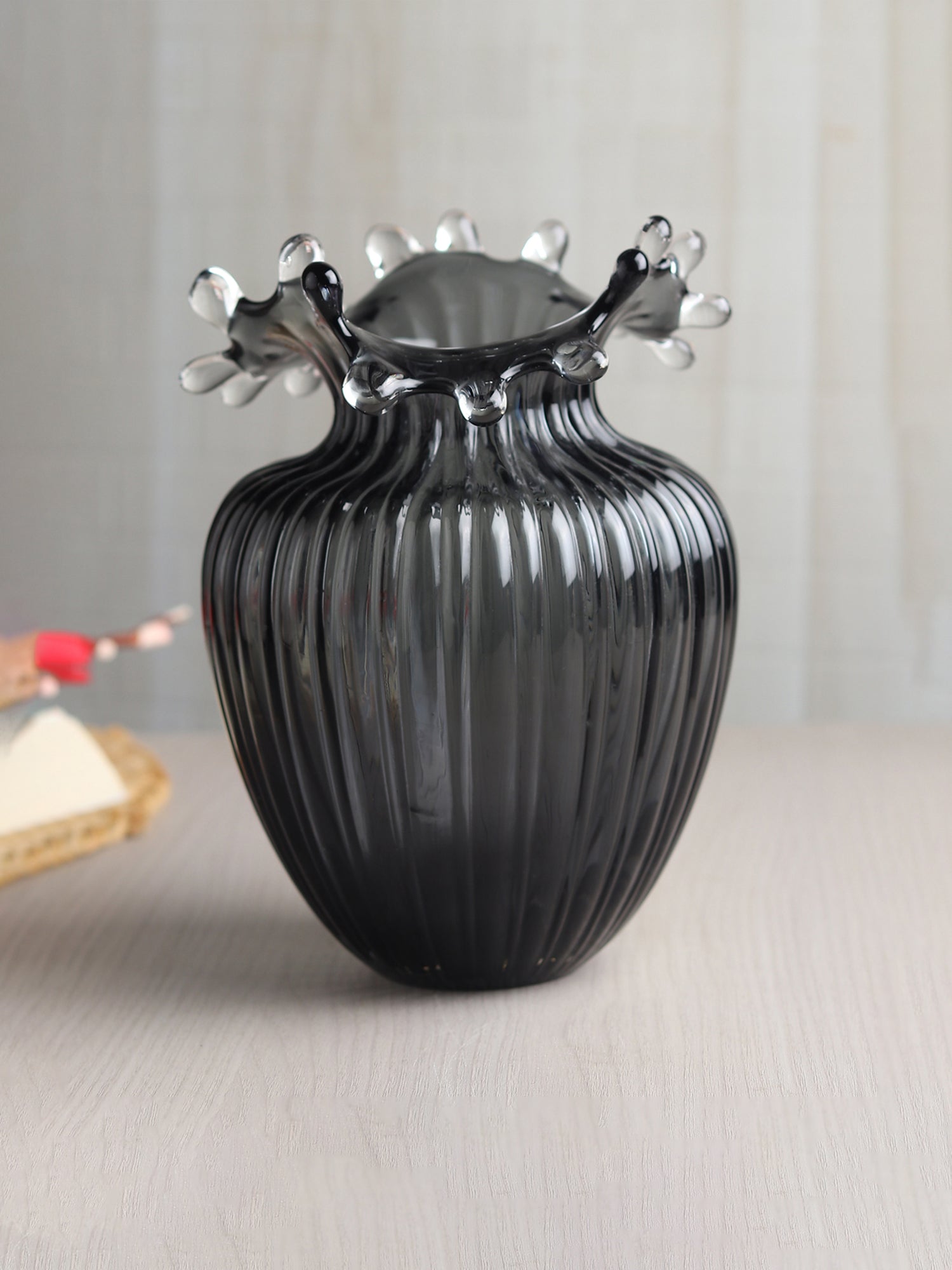 Gatsby Grey Large Glass Vase