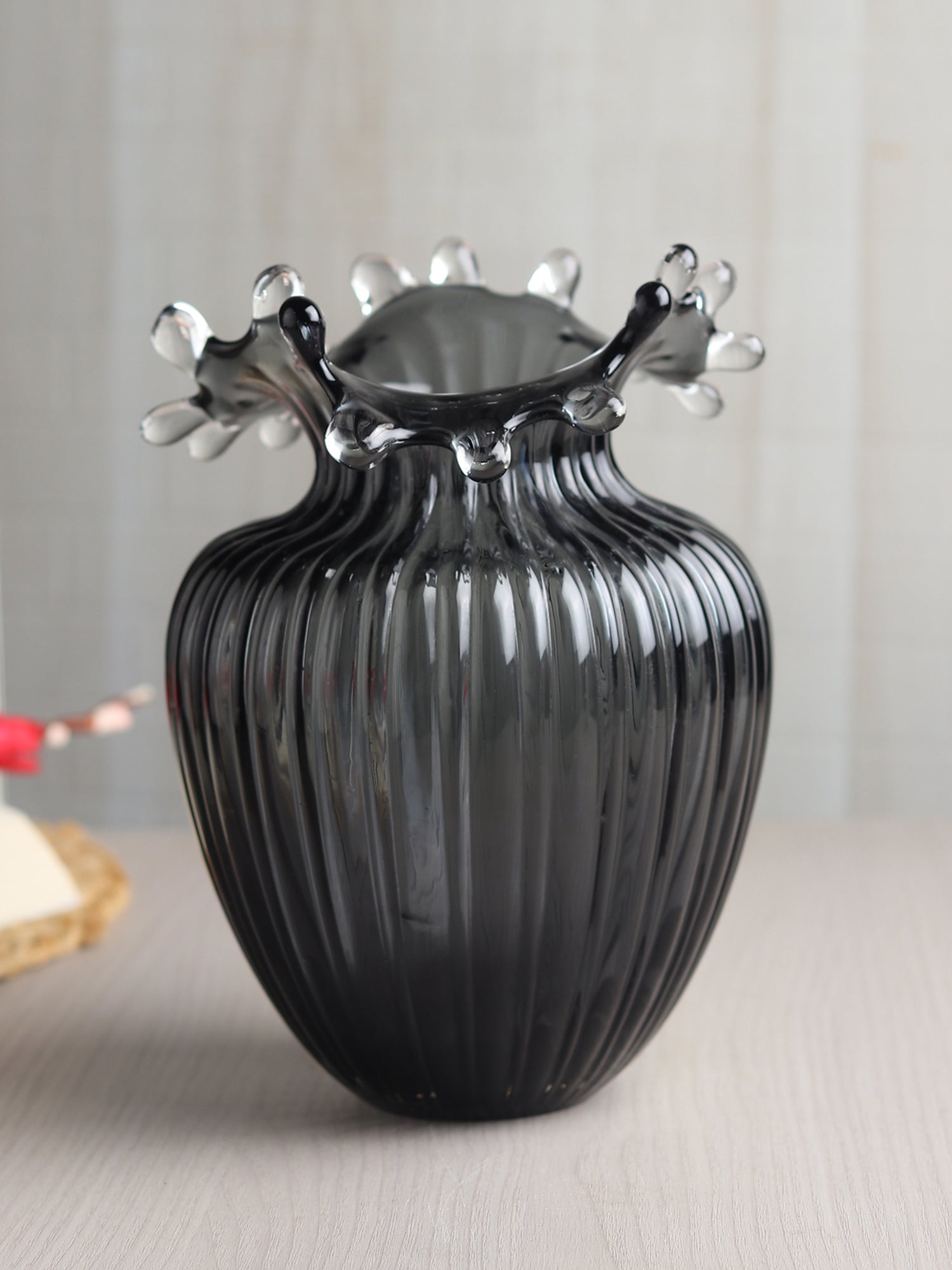 Gatsby Grey Large Glass Vase