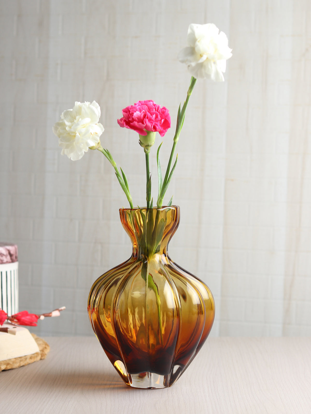 Solstice Small Amber Glass Vase